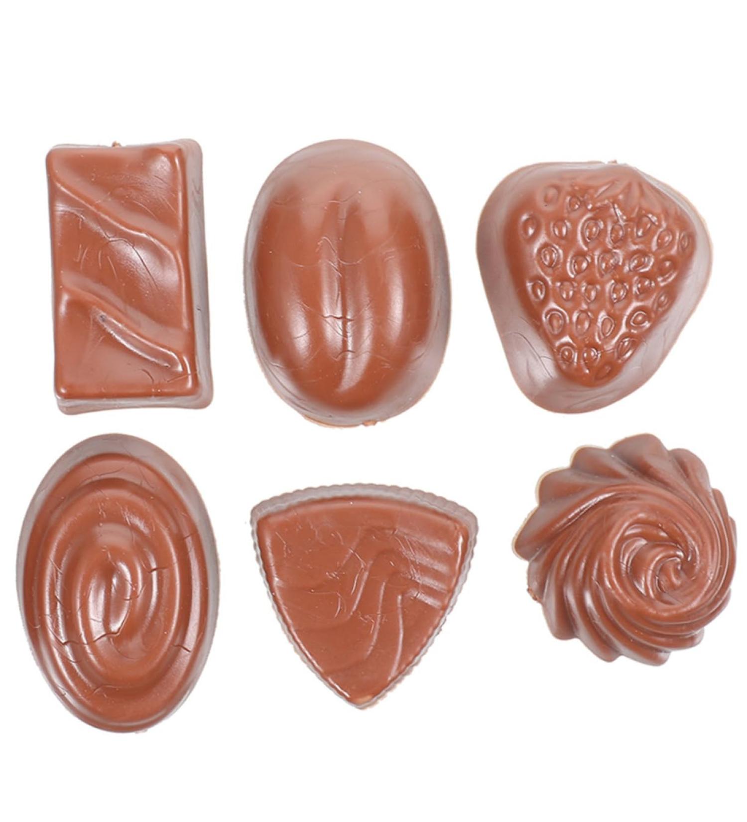 VICASKY 6pcs Simulation Chocolate Bulk Food Simulation Food Chocolate Model Candy in Bulk Artificial Chocolate Fake Chocolate Fake Candy Chocolate Beads Kid Child Decorations Pvc Window 3.90X2.80X1.80CM 1 - Buy Online on GoSupps.com