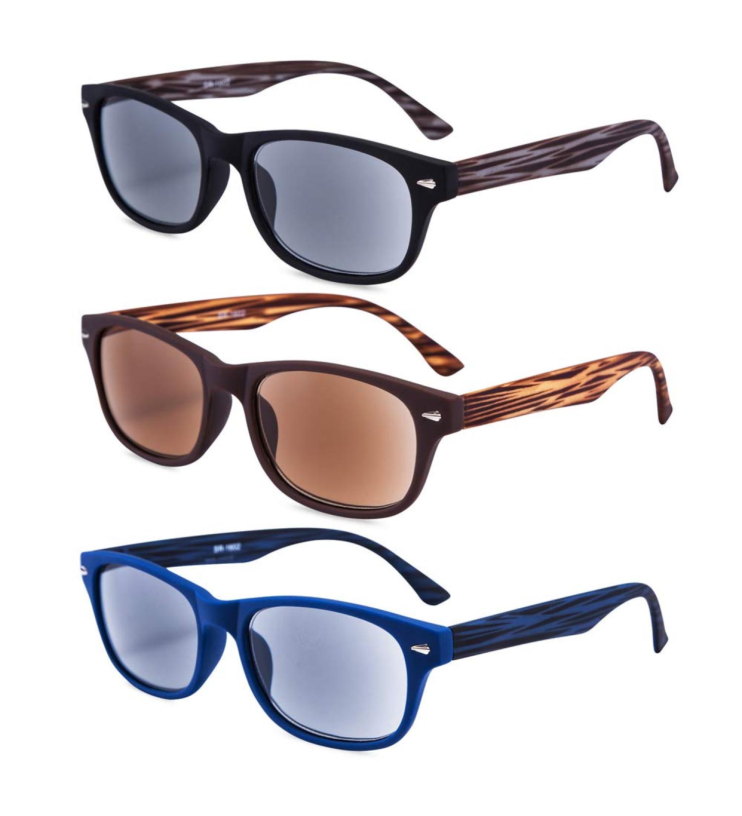 EYEGUARD 3 Pack Unisex Classic Style Sunglasses Readers 2.75 - Outdoor Reading Glasses for Men and Women - Sun Lens - 3 Color Mix - Buy Online on GoSupps.com