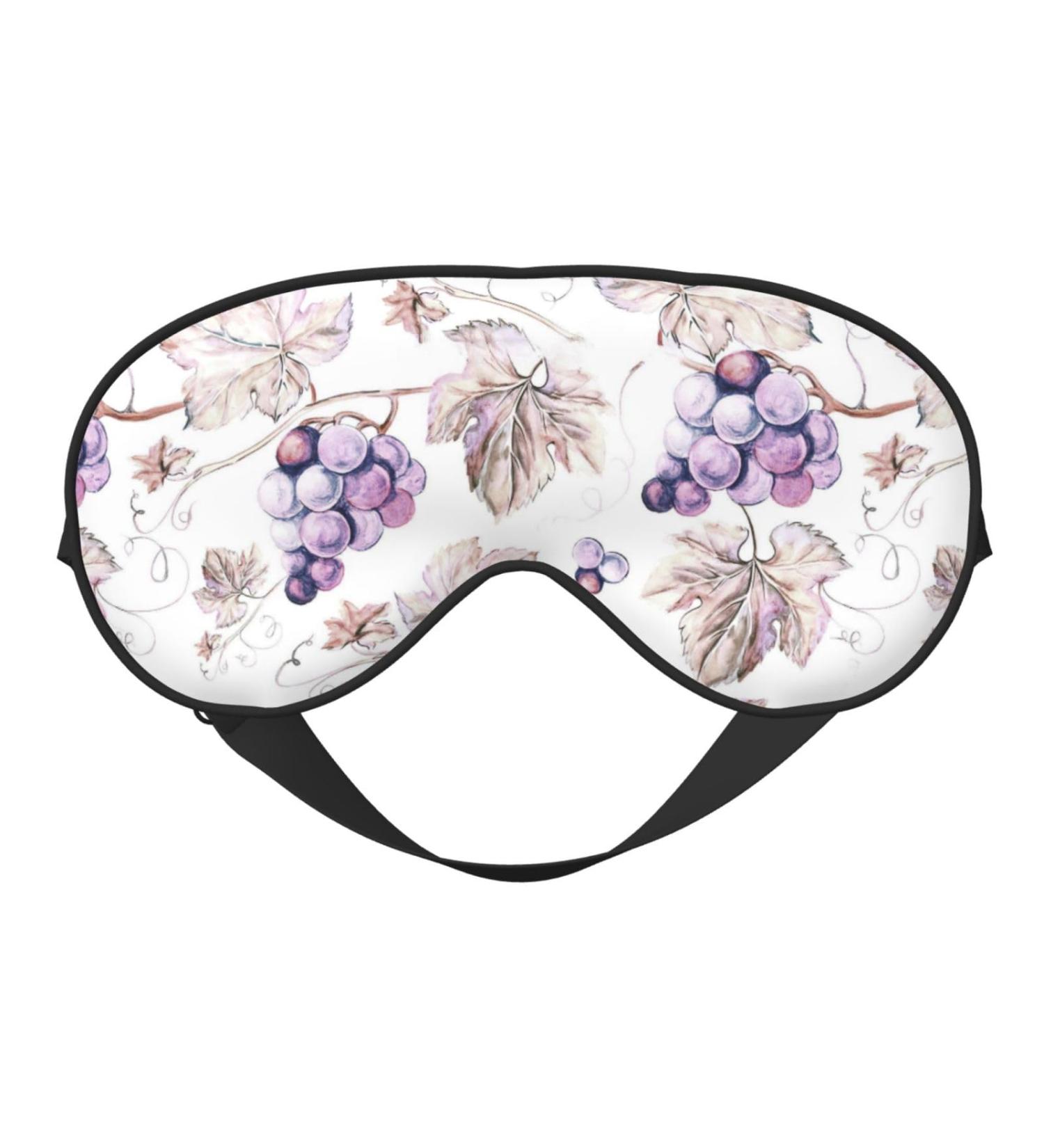 Unisex Grape Leaves Print Sleeping Eye Mask - Soft Adjustable Strap for Ultimate Comfort - Buy Online on GoSupps.com