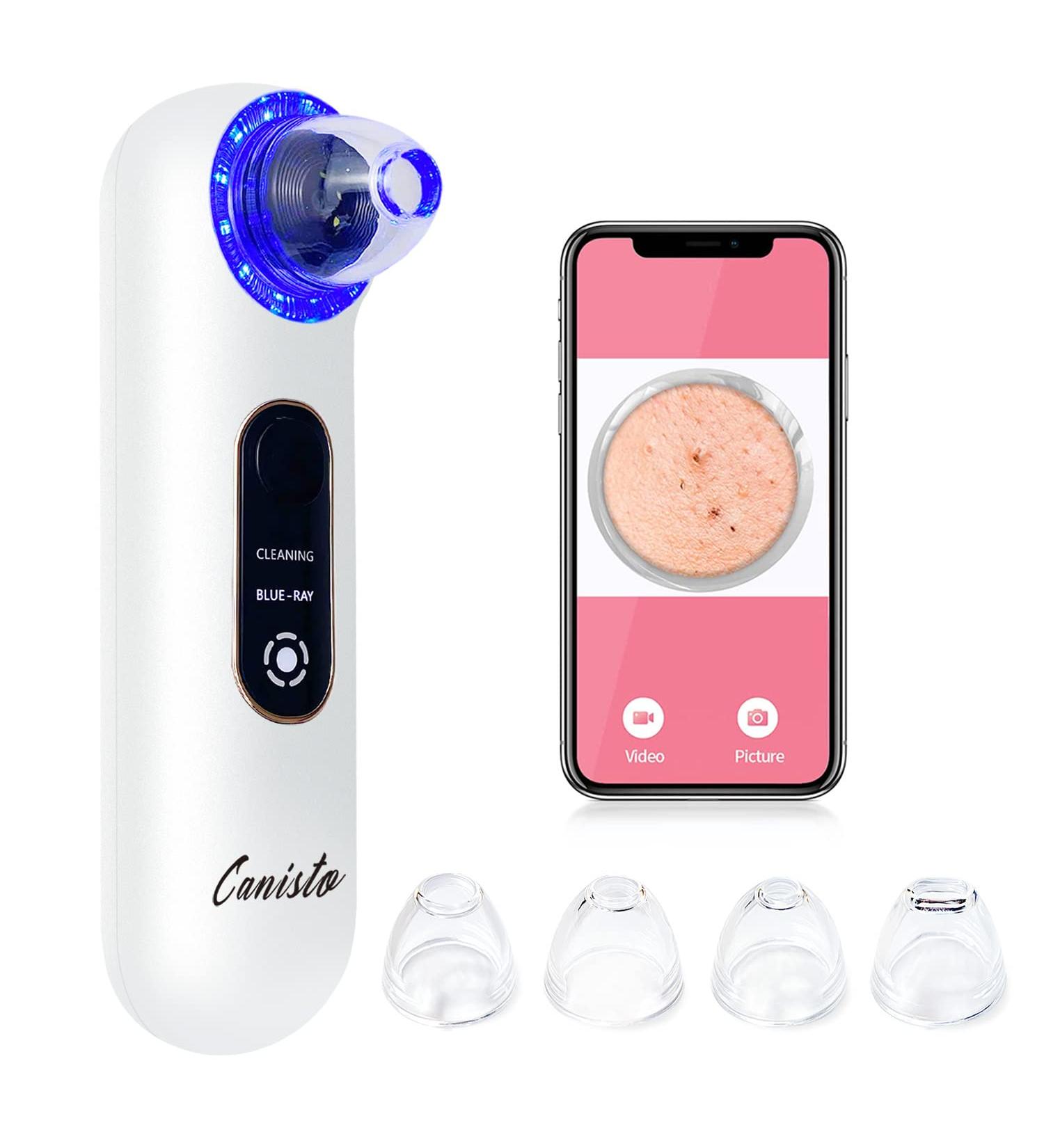 HD Blackhead Remover Pore Vacuum with Camera | Rechargeable Facial Cleaner for Women/Men | 4 Tips Included - Buy Online on GoSupps.com