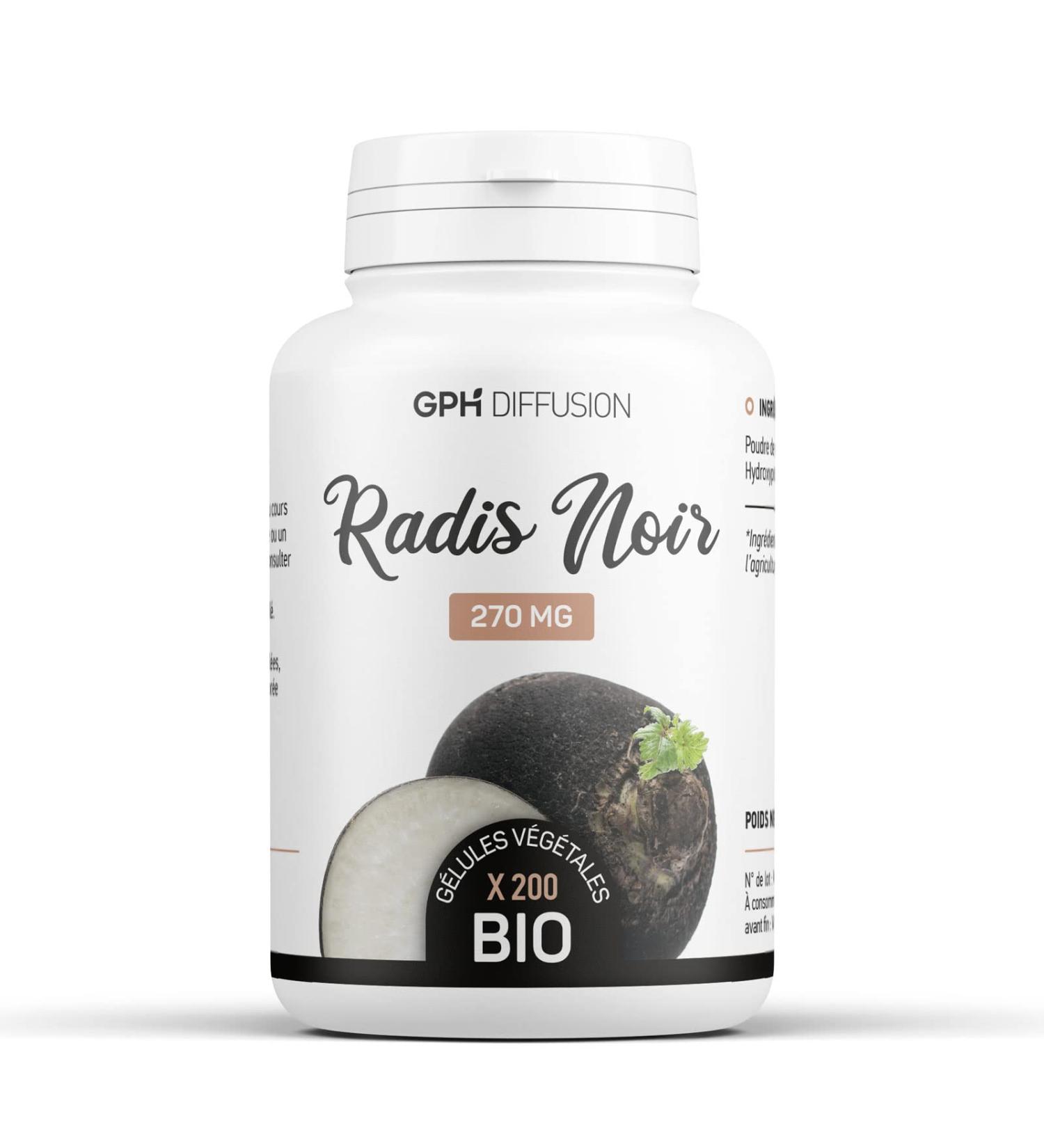 Organic Black Radish - 270mg - 200 Vegetable Capsules - Buy Online on GoSupps.com
