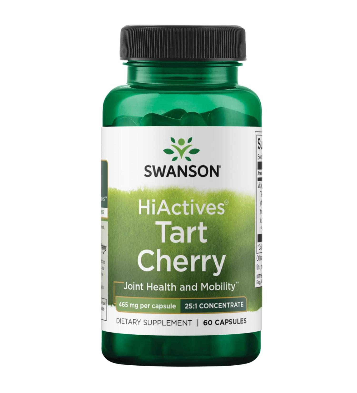 Swanson HiActives Tart Cherry 465 mg - 60 Capsules for Joint & Sleep Support - Buy Online on GoSupps.com
