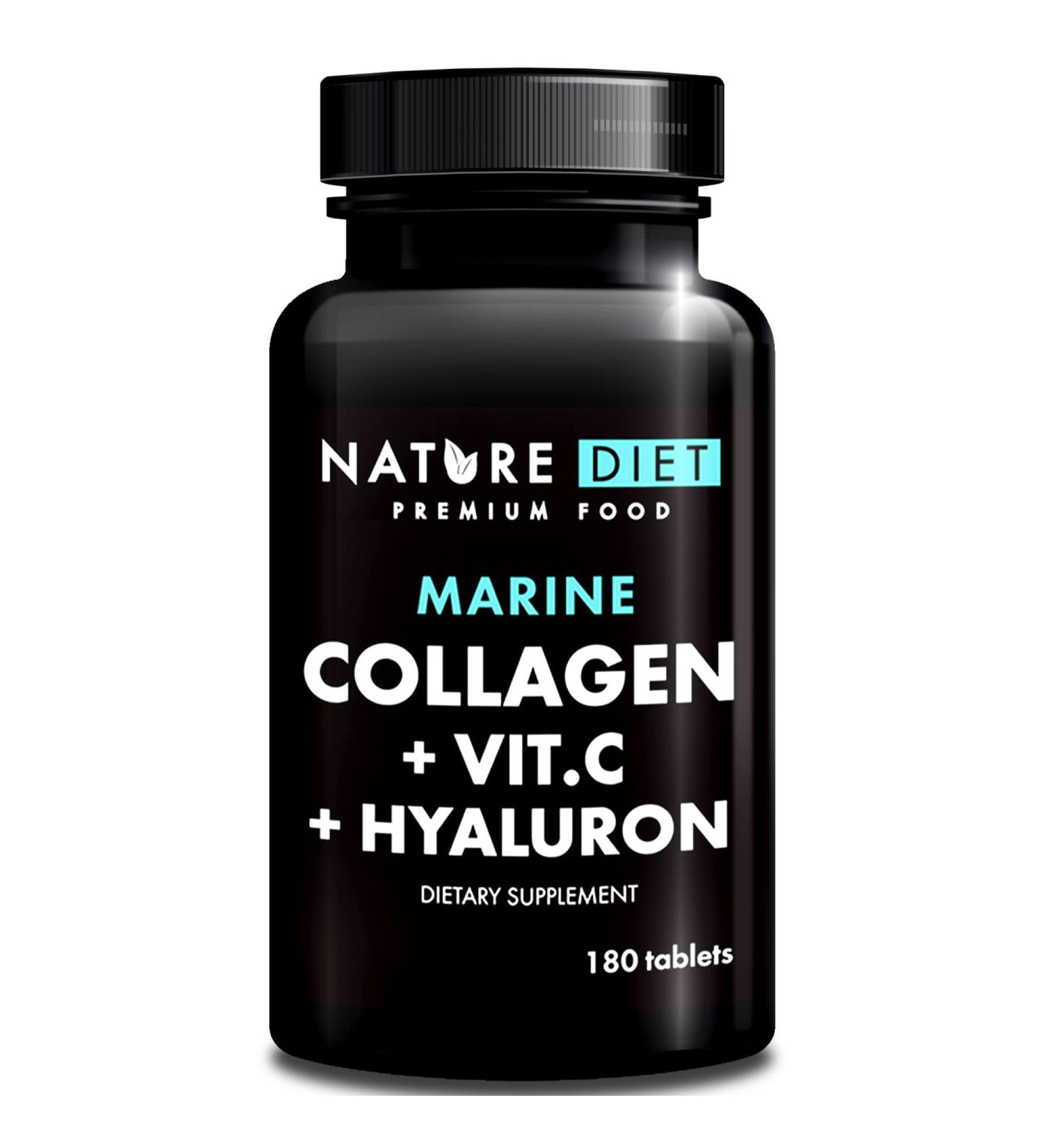Nature Diet - Marine Collagen with Hyaluronic Acid and Vitamin C 180 Tablets 500 mg | Peptane F | Fish Collagen - Buy Online on GoSupps.com