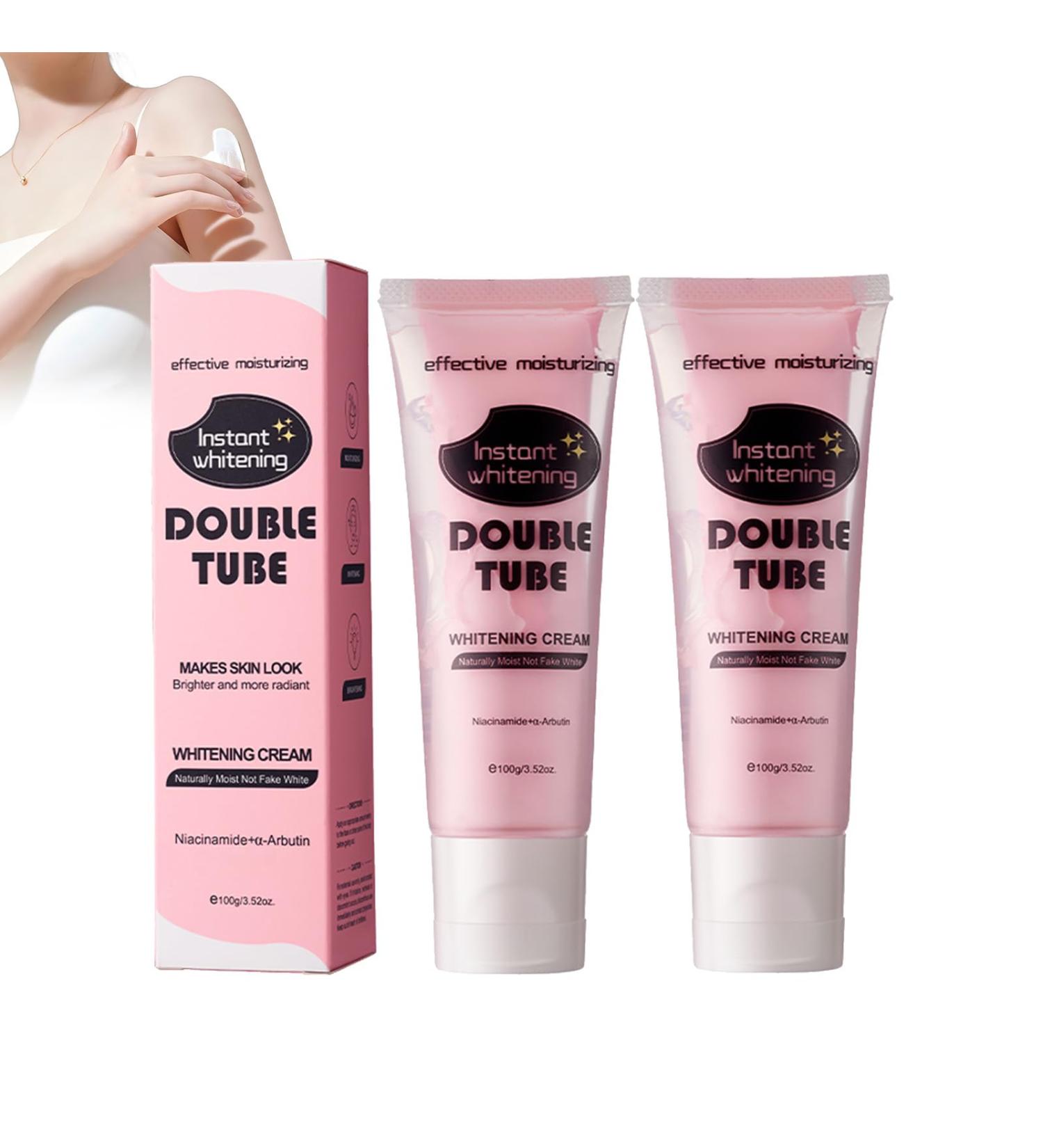 Cr me blanchissante double tube - 2 x 100 g - Hydratante - Pour une peau lisse et rayonnante - R duit les impuret s - Buy Online on GoSupps.com