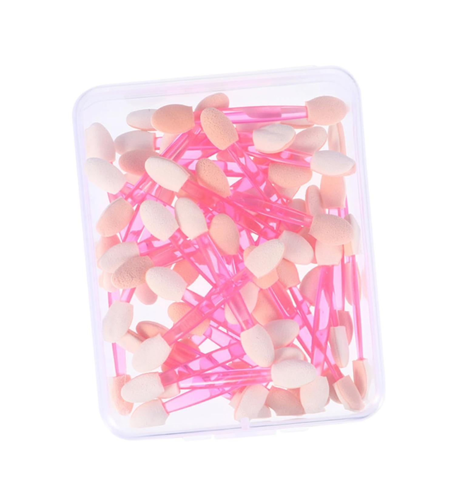 FOMIYES 50pcs Double Ended Eyeshadow Brush Liquid Makeup Eyeshadow Sponge Stick Eyeshadow Sticks Fan - Buy Online on GoSupps.com