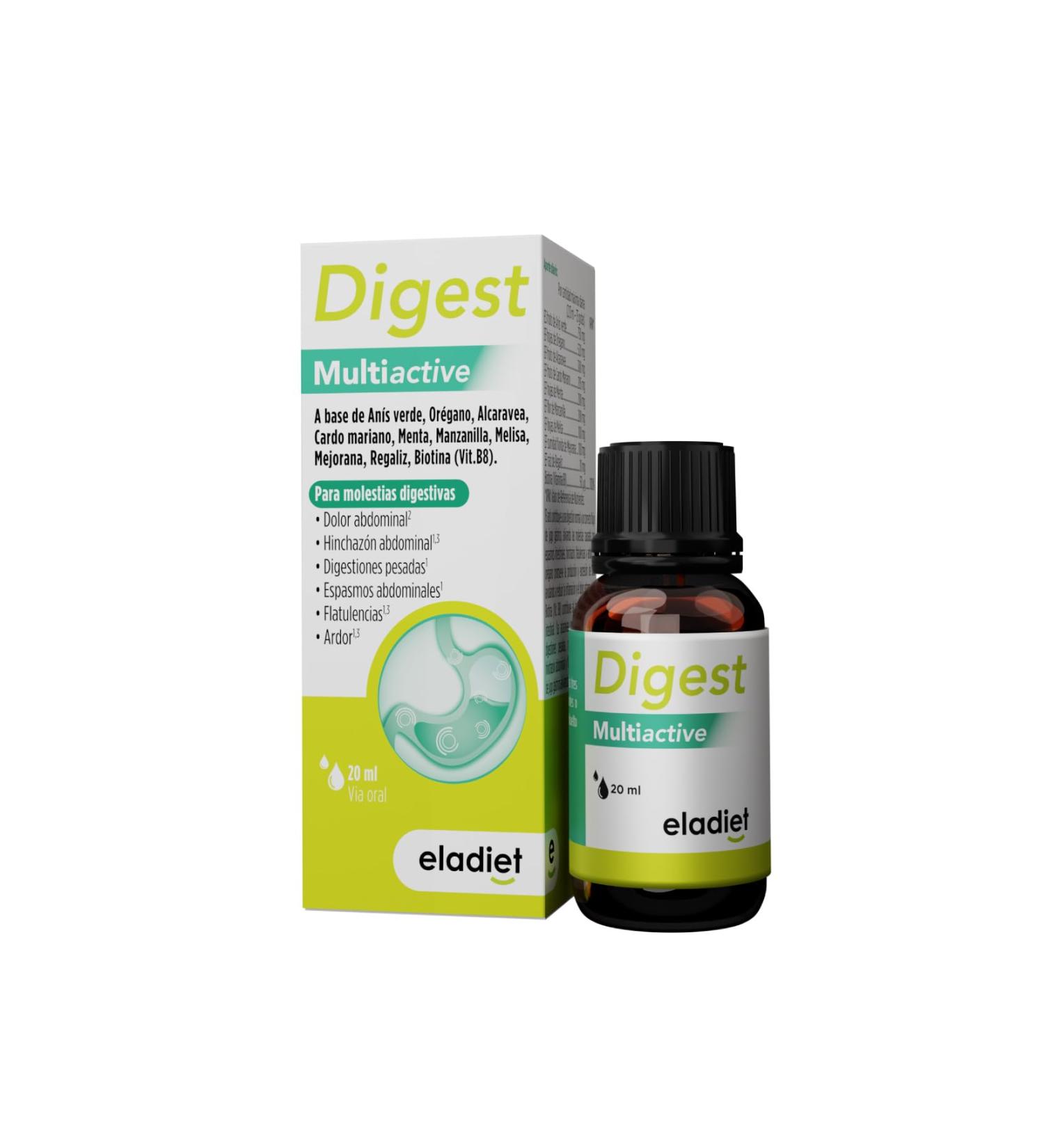  Eladiet DIGEST MULTIACTIVE 20 ml is a multifunctional solution with a wide range of applications. It can be used regularly according to personal preferences. The capacity is 20 ml. - Buy Online on GoSupps.com