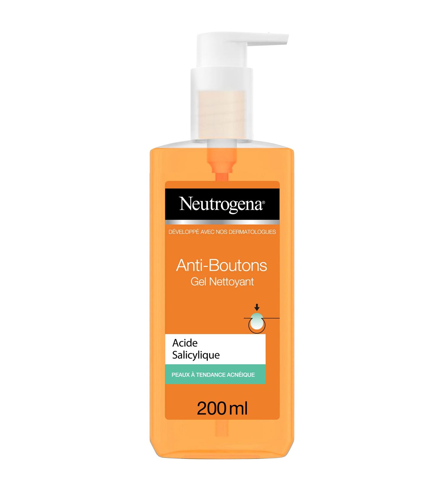 Neutrogena Face Cleanser Anti-Blemish Face Care with Salicylic Acid 1 Pump Bottle of 200ml - Buy Online on GoSupps.com