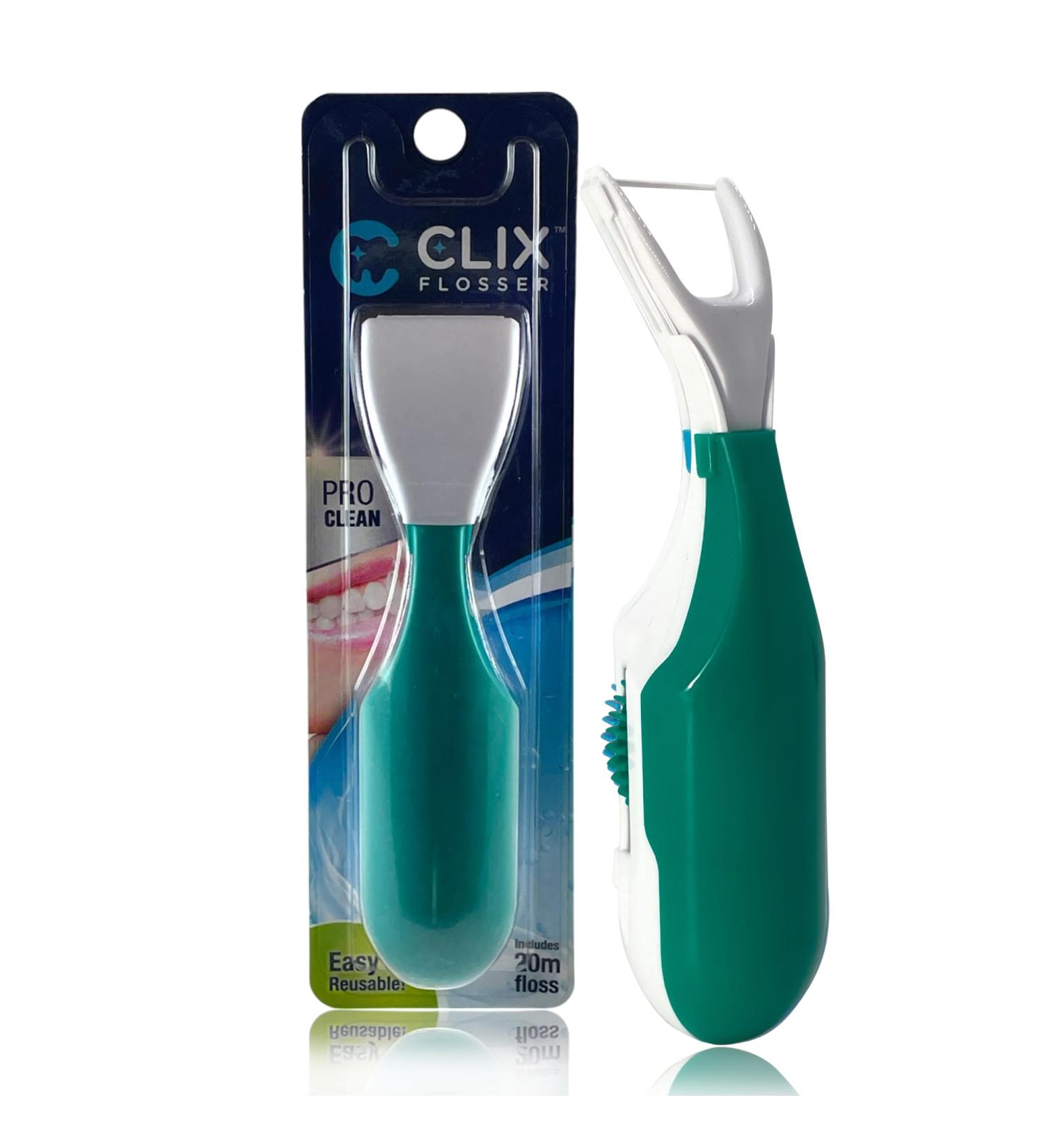 Automatic Dental Flosser - Reusable Refillable Travel-Friendly | Refreshing Teeth & Breath | Easy Click-to-Use Solution for Plaque Removal (Green - Buy Online on GoSupps.com