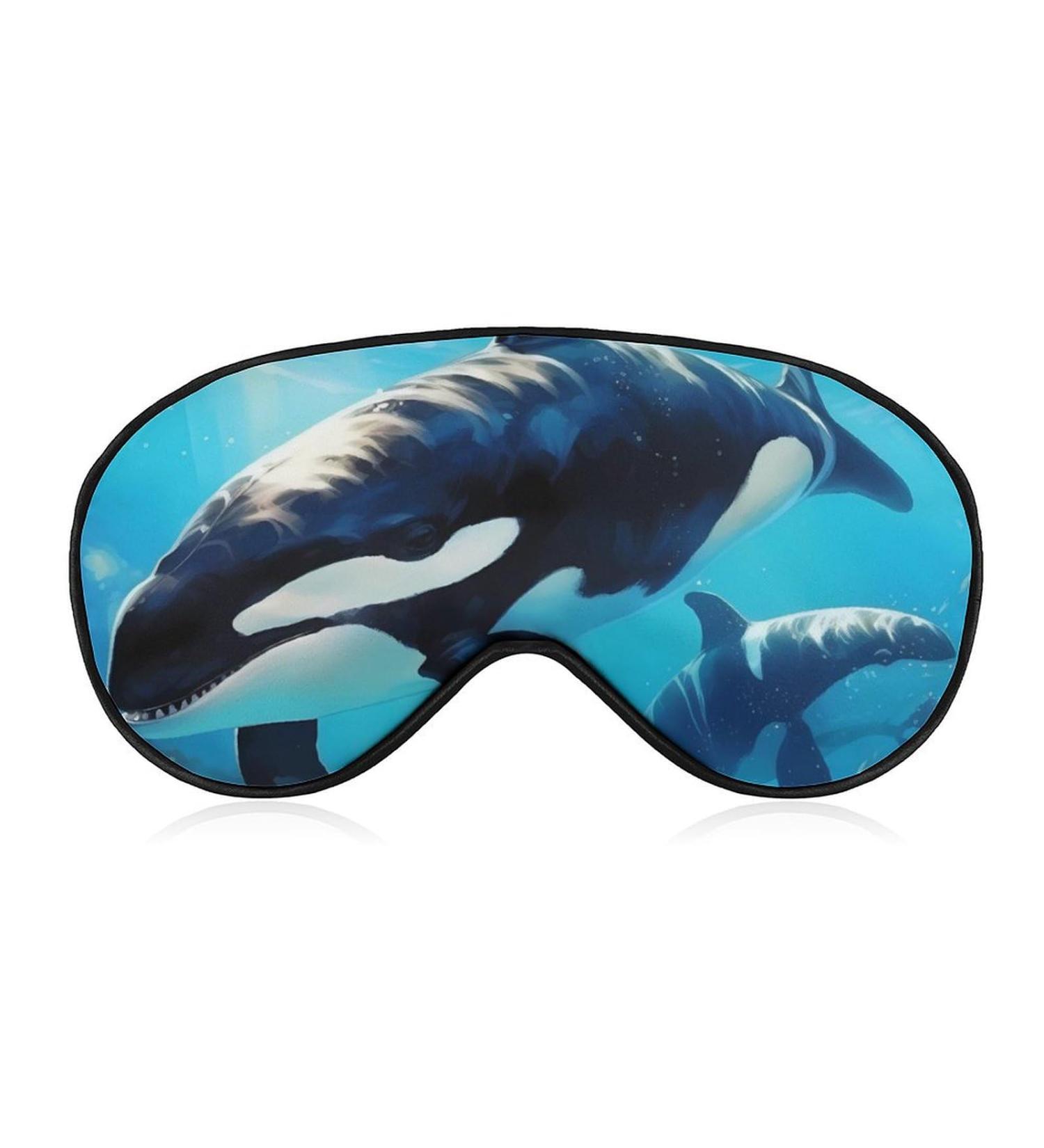Sea Wildlife Killer Whales Sleep Mask - Cute Eye Shade & Adjustable Travel Eyemask for Comfortable Sleeping - Buy Online on GoSupps.com
