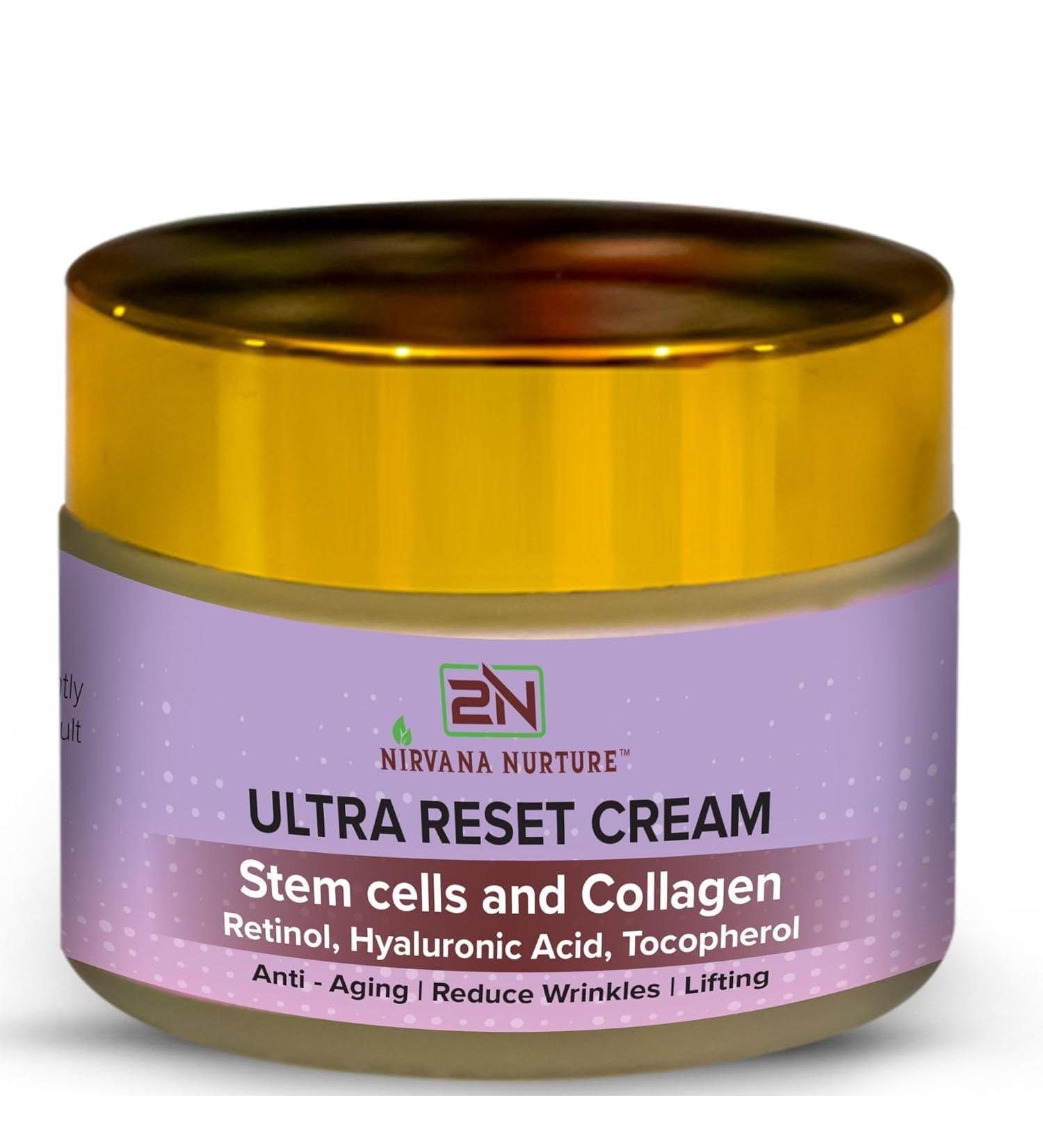 Ultra Reset Anti Aging Cream - Reduce Wrinkles & Fine Lines Boost Firmness & Elasticity with Gotu Kola Collagen Retinol & Hyaluronic Acid - Shop Internationally - Buy Online on GoSupps.com