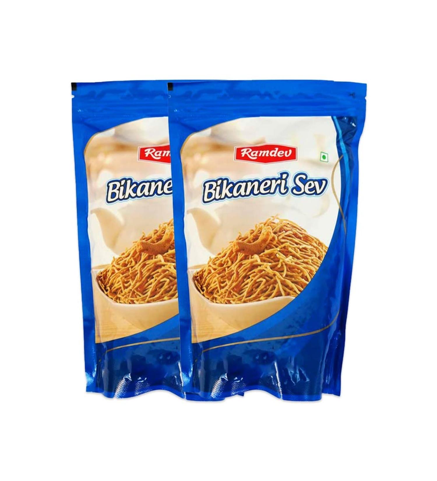 Ramdev | Bikaneri Sev | 400G | Indian Origin | Namkeen |Tasty and Healthy (Pack of 2) - Buy Online on GoSupps.com