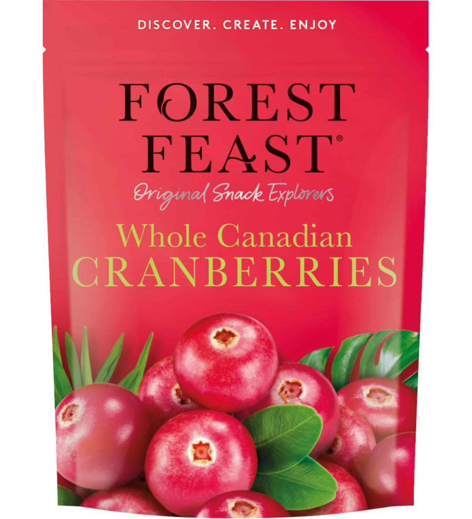 FOREST FEAST Whole Canadian Cranberries 170g | Dried Fruit Original Snack in Premier Life Store Box