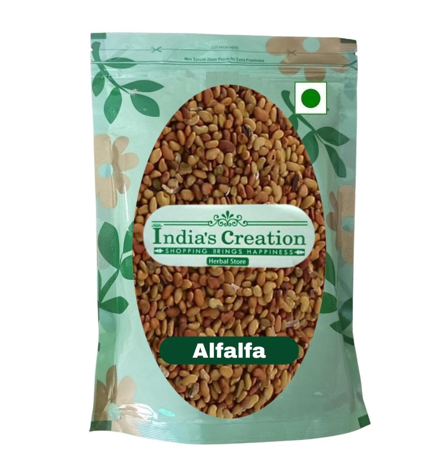 Alfalfa Whole-Edible-Hedge Lucerne-Raw Herbs-Medicago Sativa-Jadi Booti-Single Herbs (100 Gram) - Buy Online on GoSupps.com