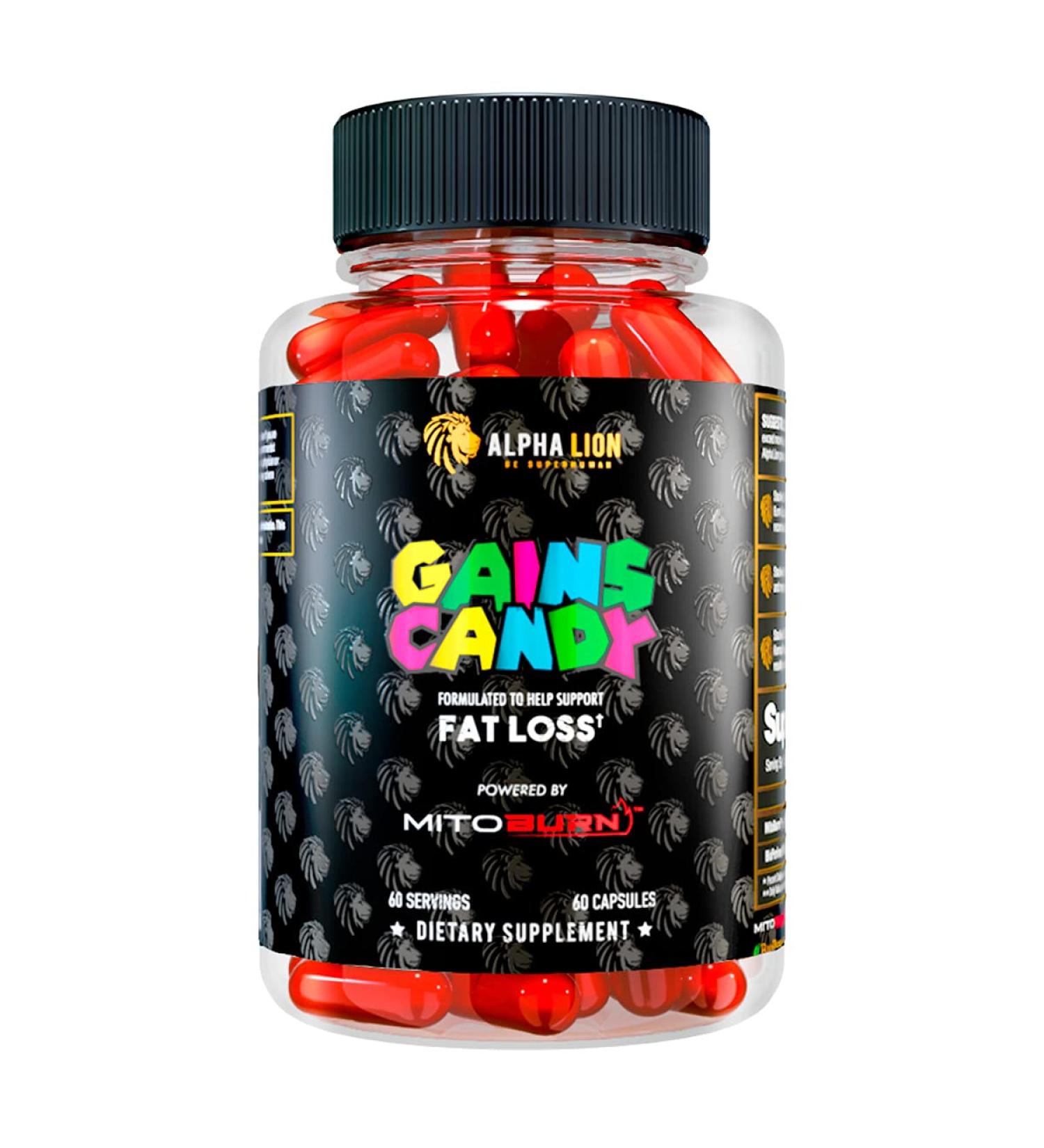Alpha Lion Gains Candy 60 Capsules - Enhance Workout Performance & Endurance with MitoBurn for Fat Loss - Buy Online on GoSupps.com