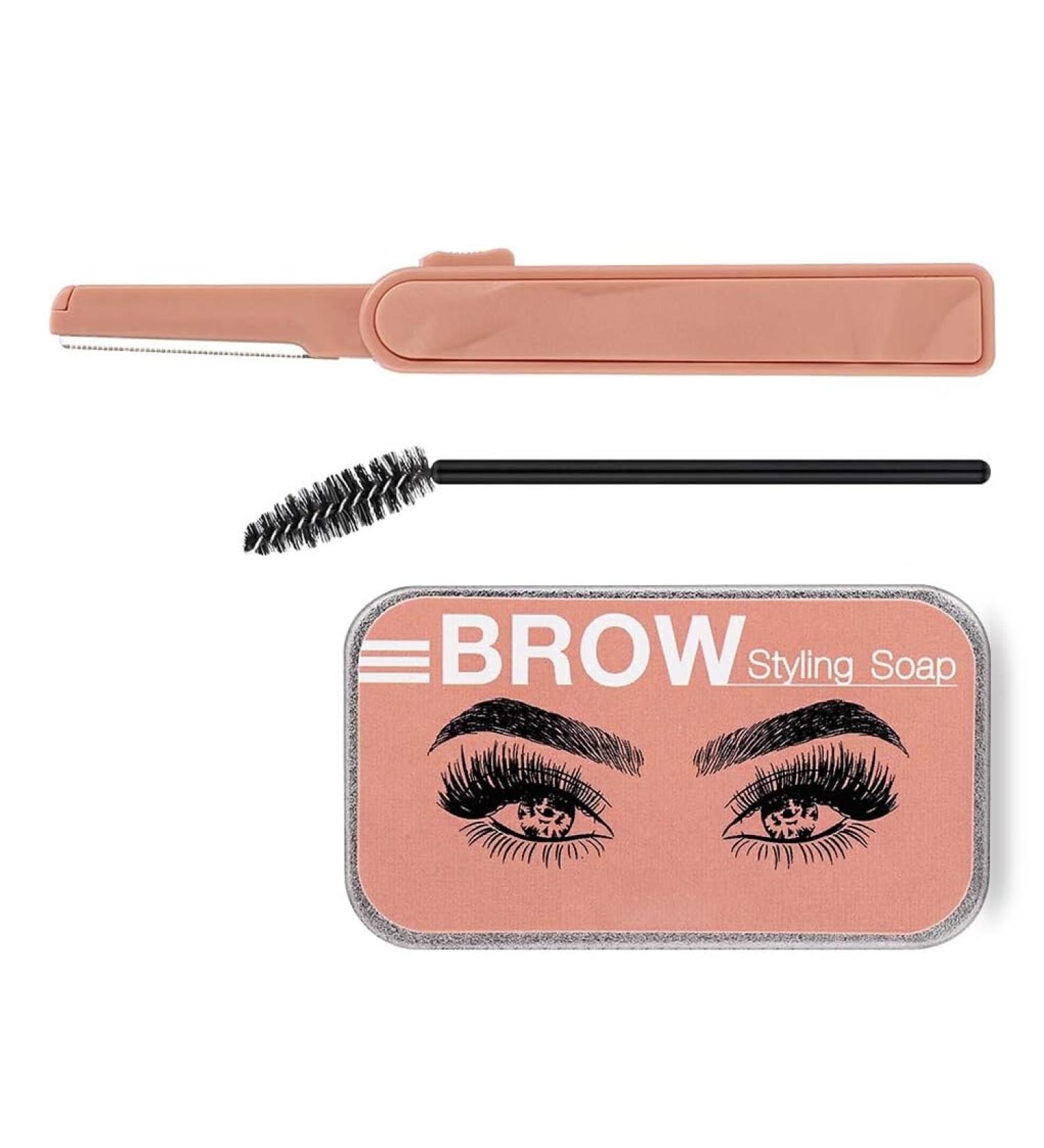miduoidn Eyebrow Gel Styling Soap Wax Wild Sweat-Proof Eye Brow Cream with Trimmer Natural Defining Practical Eyebrow Makeup Eyes Kit - Buy Online on GoSupps.com
