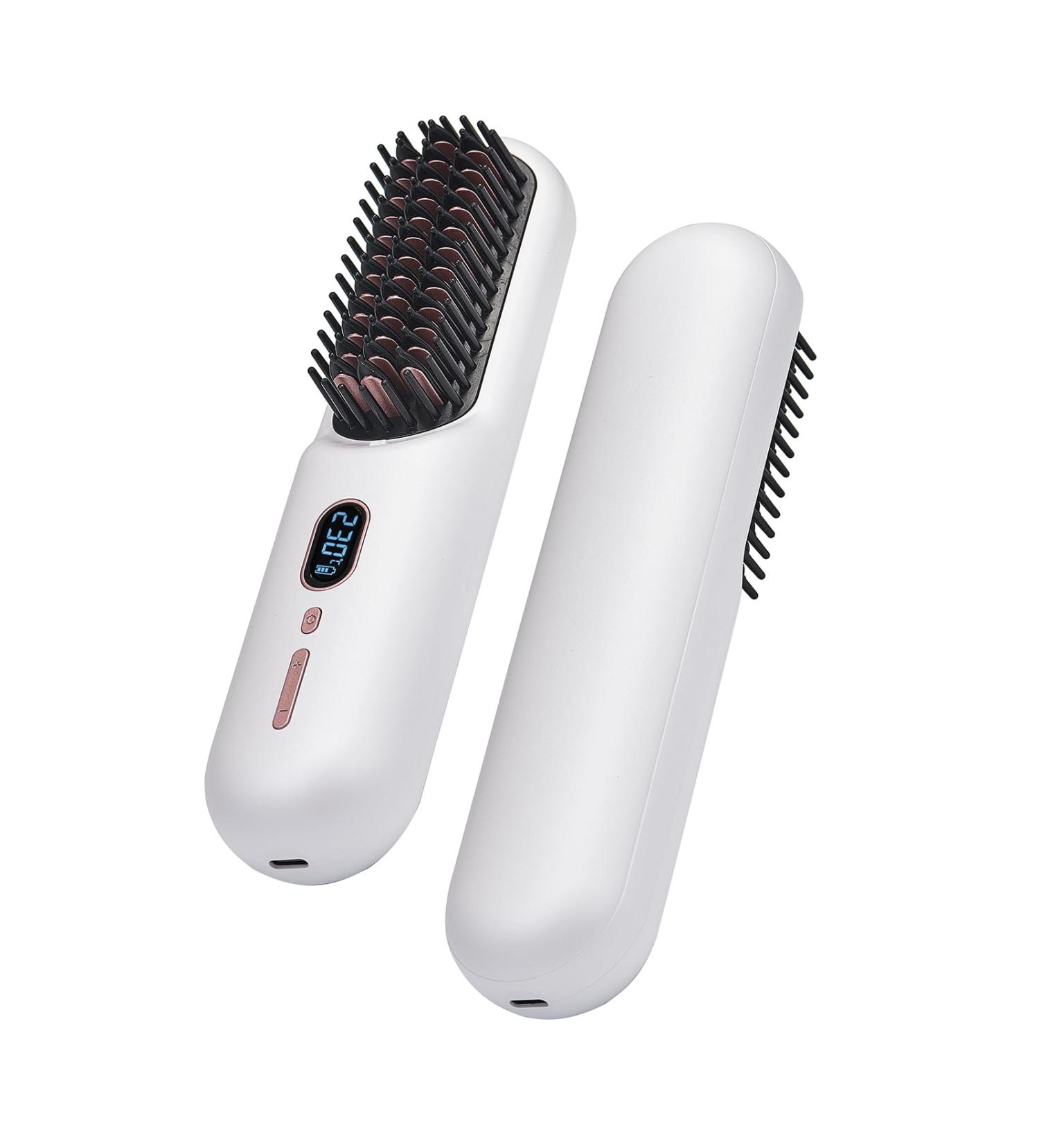 Portable Cordless Hair Straightener Brush | Mini Hot Comb for Women | 60 Mins Battery Life | USB C Rechargeable | Anti-Scald & Ion Smoothing | Lightweight Travel Essential - Buy Online on GoSupps.com