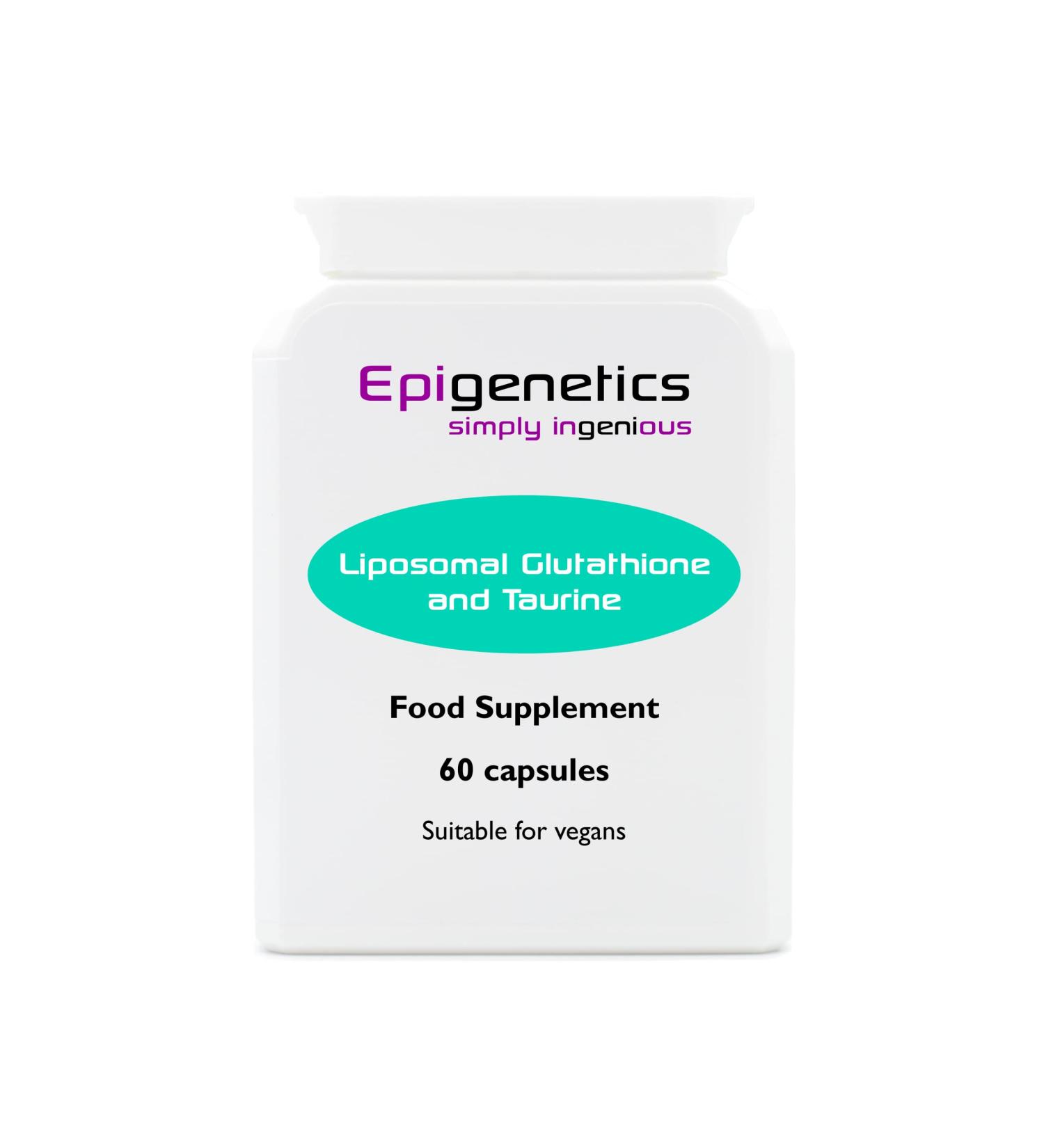 Liposomal Glutathione & Taurine | Bioavailable Highly-Absorbable L-Glutathione + L-Taurine Formula | 60 Vegan Friendly Capsules UK Made | 1 Capsule Daily
