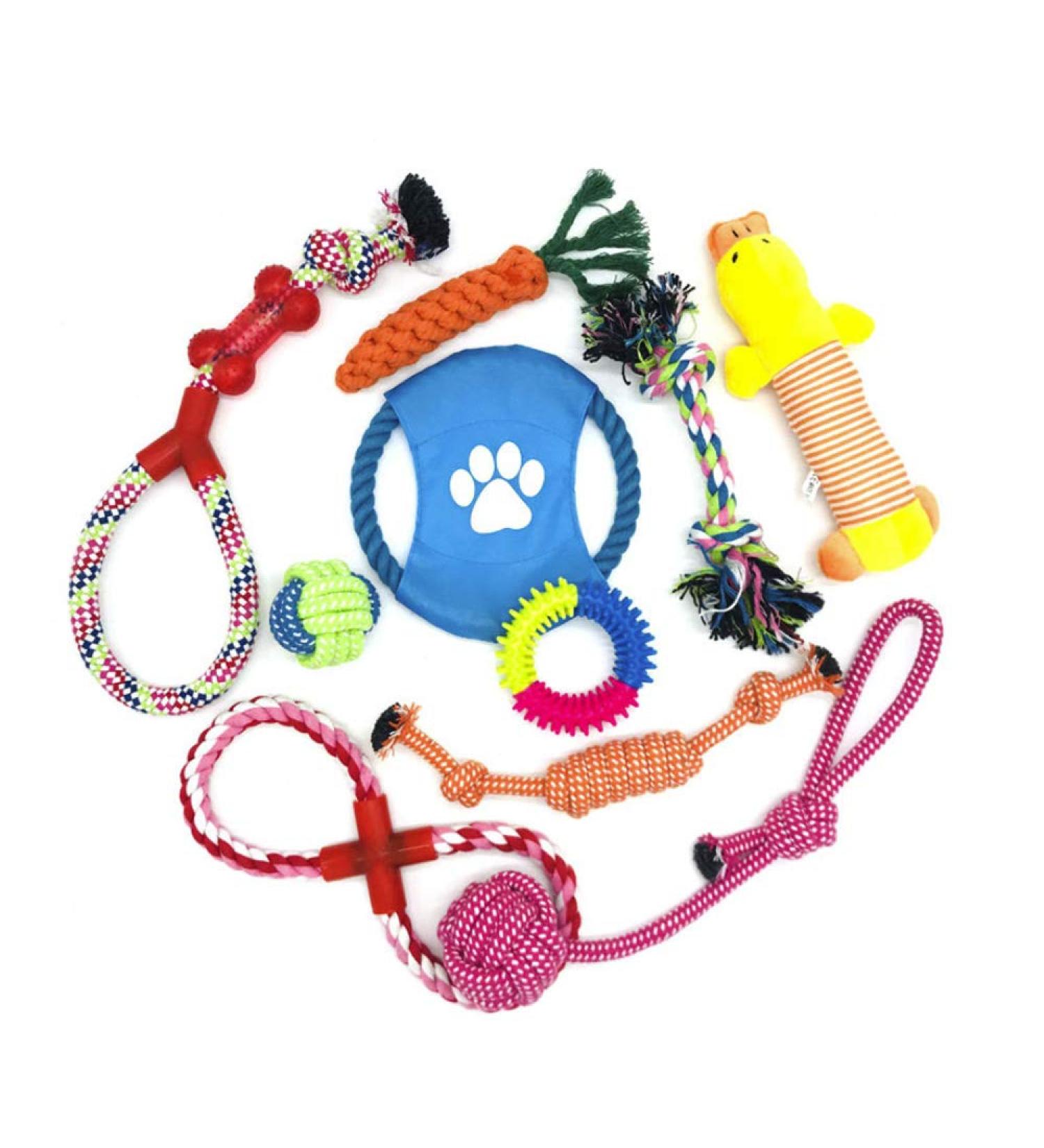 Wefine Puppy Chew Toys - 100% Natural Cotton Rope Dog Toys (10 PCS) - Buy Online on GoSupps.com