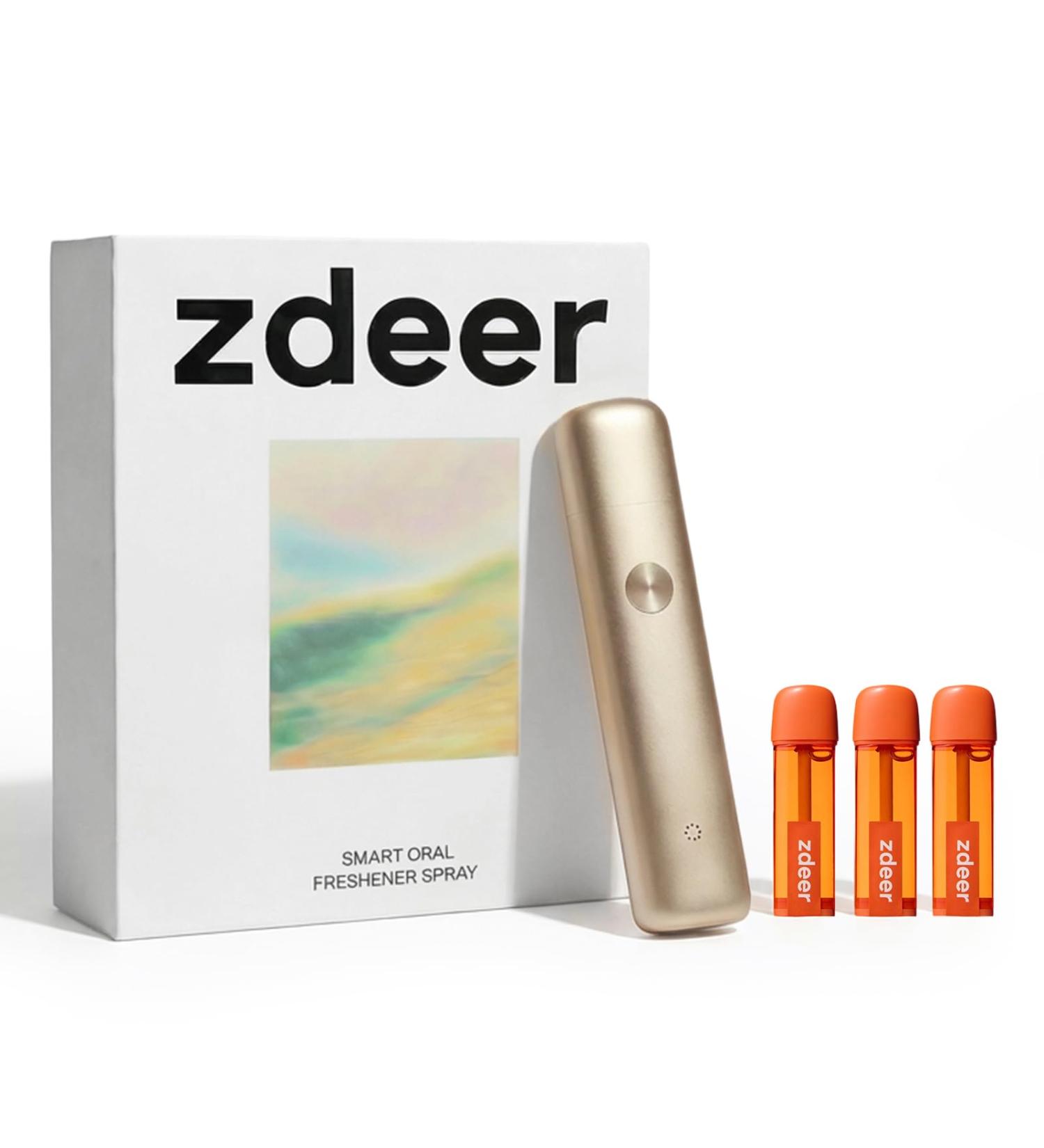 Electric Oral Spray - Probiotic Mouth Spray Fresh Breath Alcohol Free Breath Spray for Bad Breath Rechargeable Travel Size Various Flavors With 3 Flavors Cartridges Classic+3 Bombs Gold - Buy Online on GoSupps.com