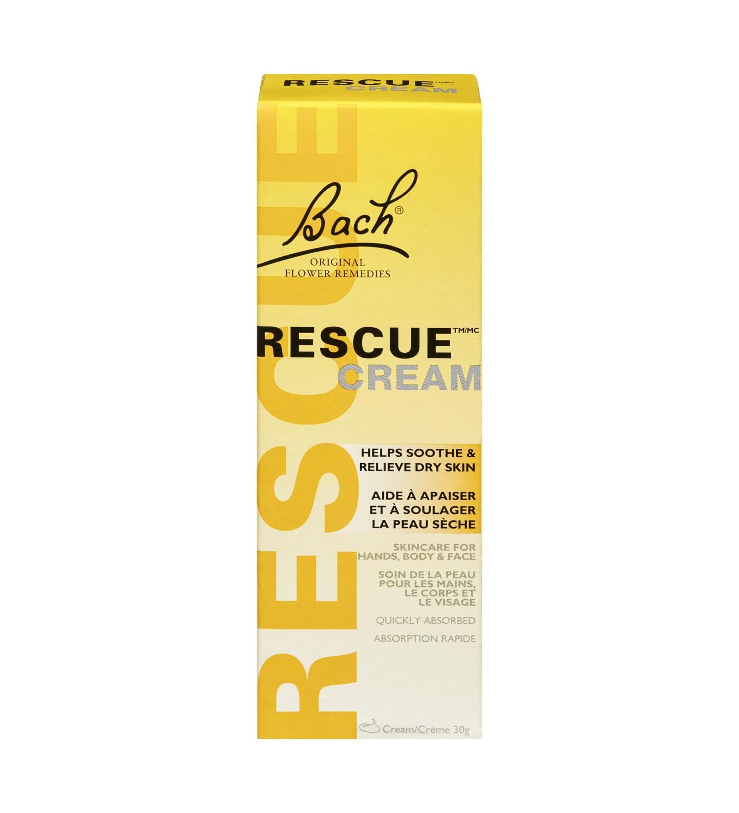 Rescue Remedy Bach RESCUE Cream Hydrating Skincare for Hands Body and Face Shea Butter Natural Flower Essence Fragrance-Free Paraben-Free 30g (Pack of 1) - Buy Online on GoSupps.com