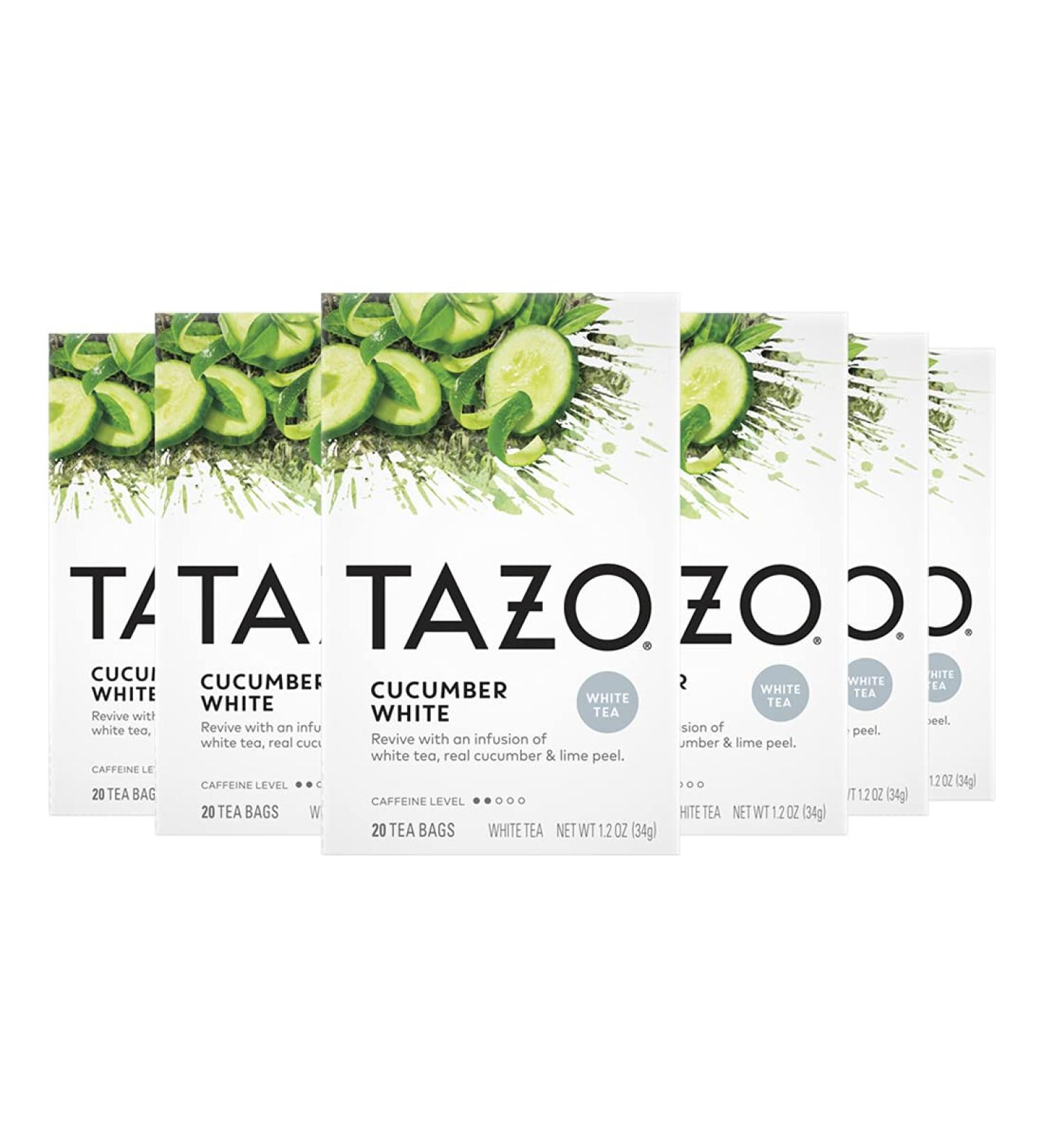 Tazo Cucumber White Tea Bags - Calming Beverage - 20 Tea Bags x 6 Pack - Buy Online on GoSupps.com
