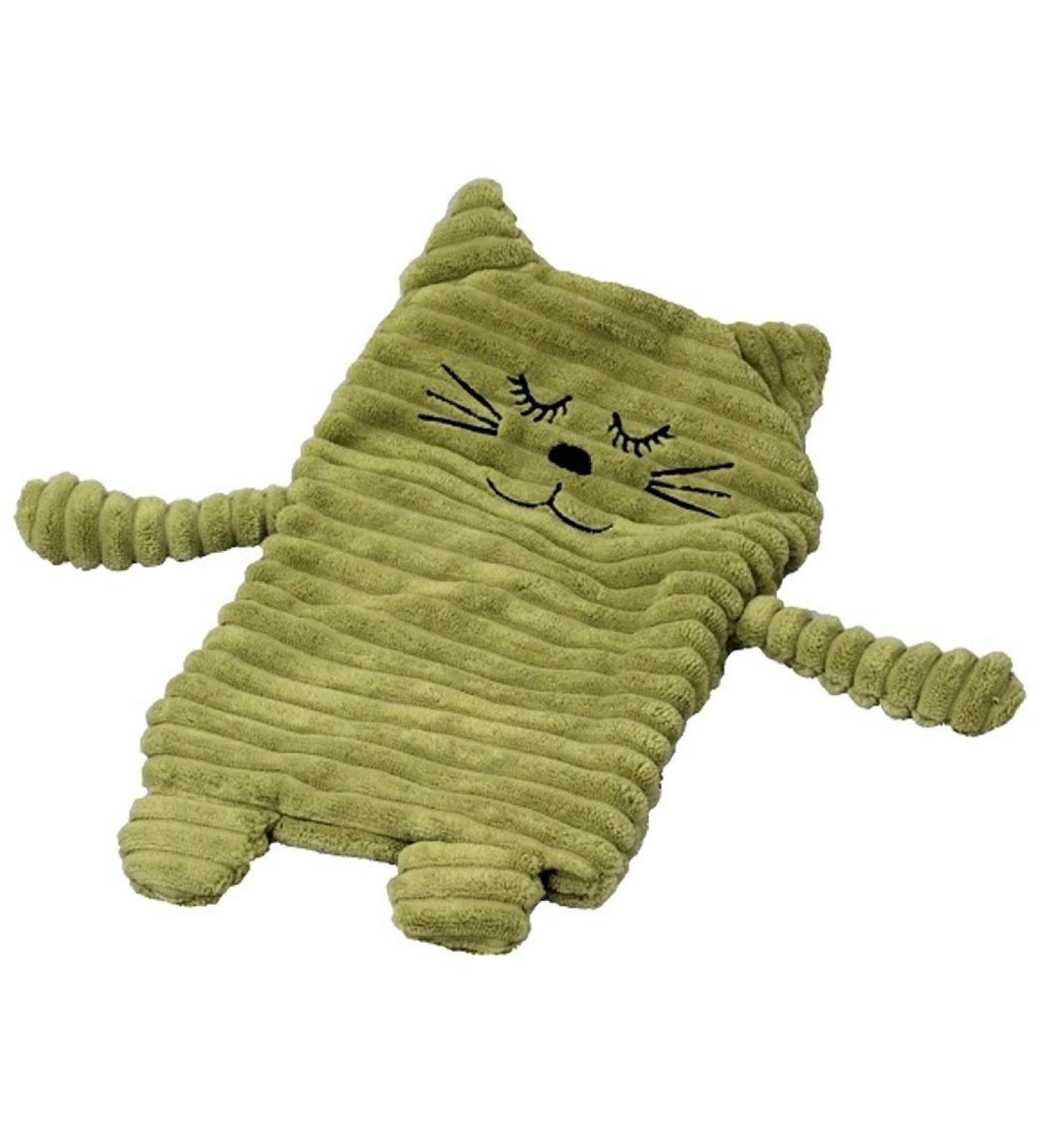 Inwolino 4038904087861 Inware 8718 - Warming toy cat 17 x 26 cm removable filling green