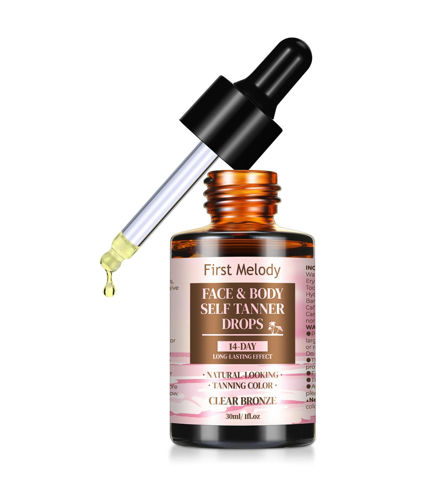 Face Tanning Drops - 14 Day Long Lasting Self Tanner with Natural Organic Ingredients | Quick Tan Drops for Face & Body - Buy Online on GoSupps.com