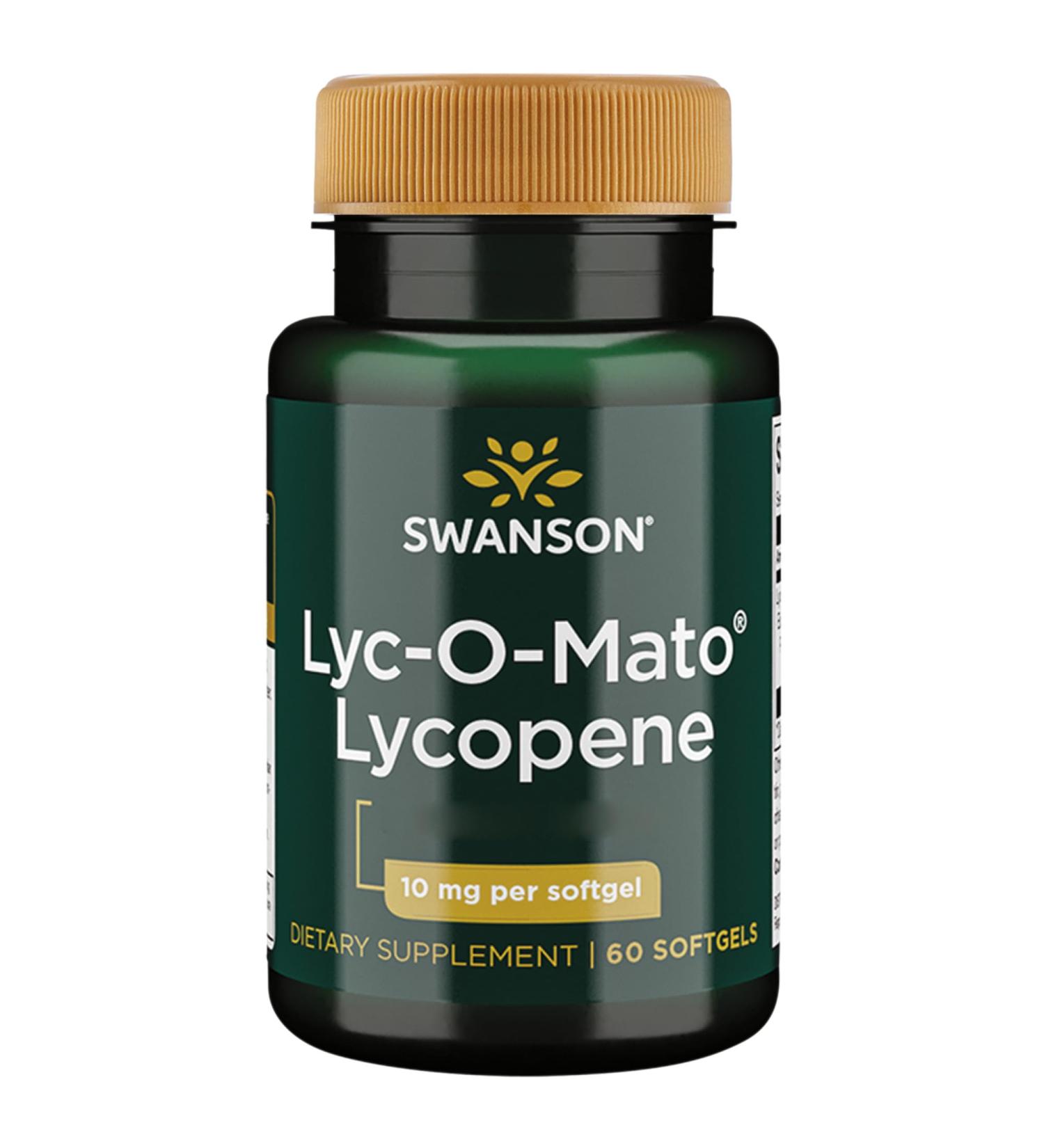 Swanson Lyc-O-Mato Lycopene 10mg - High Dosage Gluten Free Non-GMO Softgels | 60 Laboratory Tested Capsules for Optimal Health - Buy Online on GoSupps.com