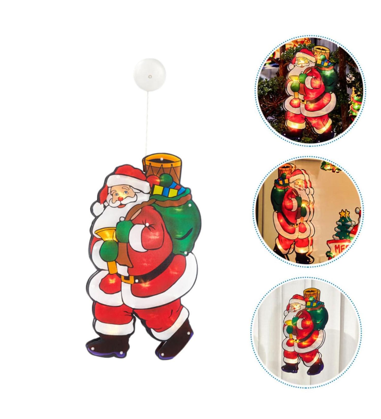 GANAZONO Santa Claus Figurine 1Pc Christmas Santa Claus Suction Cup Lamp Showcase LED Light Festival Supply Santa Claus Lamp - Buy Online on GoSupps.com