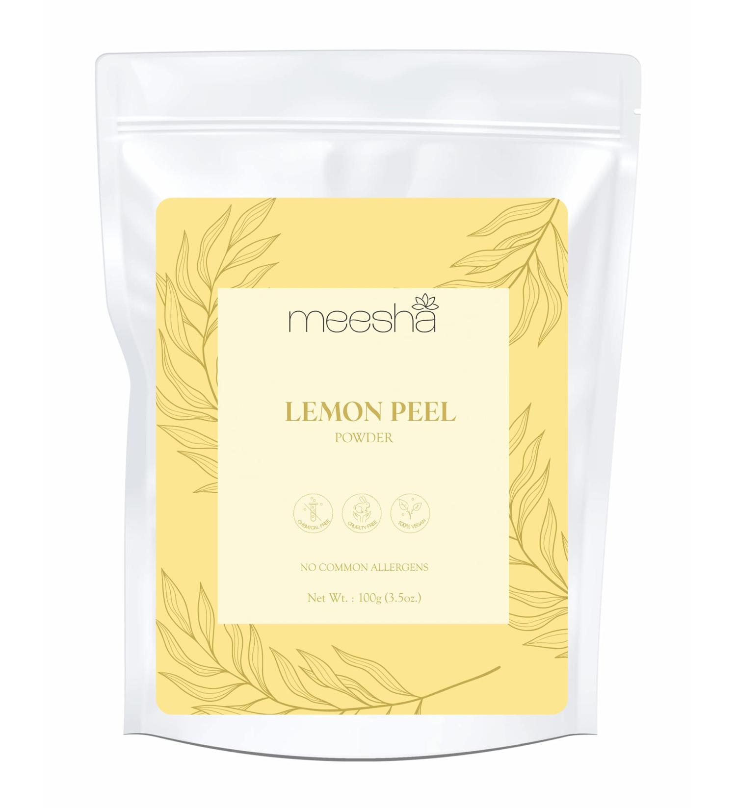 Meesha Lemon Peel Powder | 100% Natural Citrus Limon Powder for Hydrating Cleansing & Exfoliating | Rich in Vitamin C for DIY Face Masks Body Scrubs & Hair Treatments - Buy Online on GoSupps.com