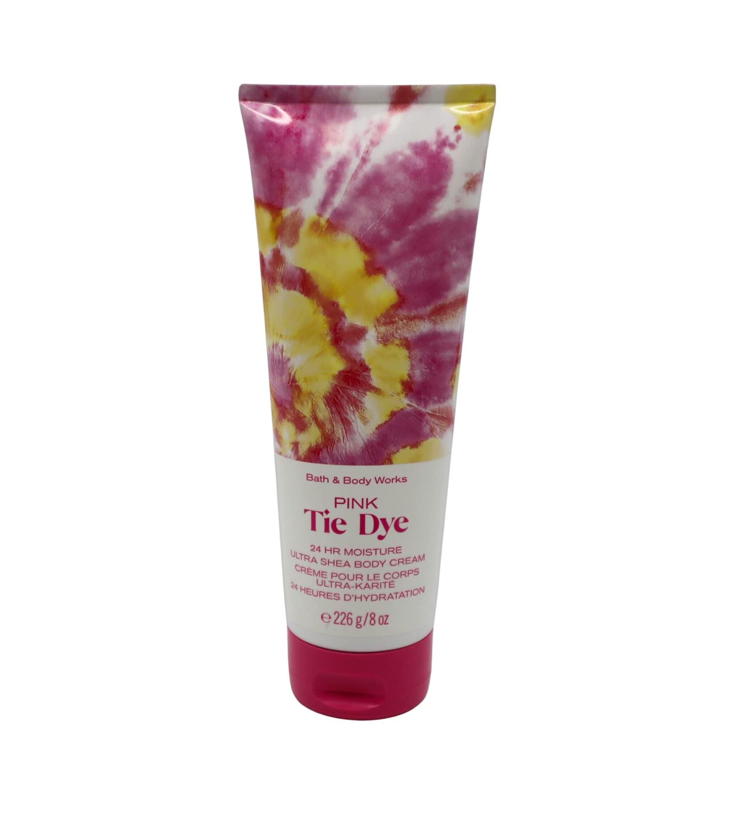 Bath and Body Works Pink Tie Dye 24 Hour Moisture Ultra Shea Body Cream 8 Ounce