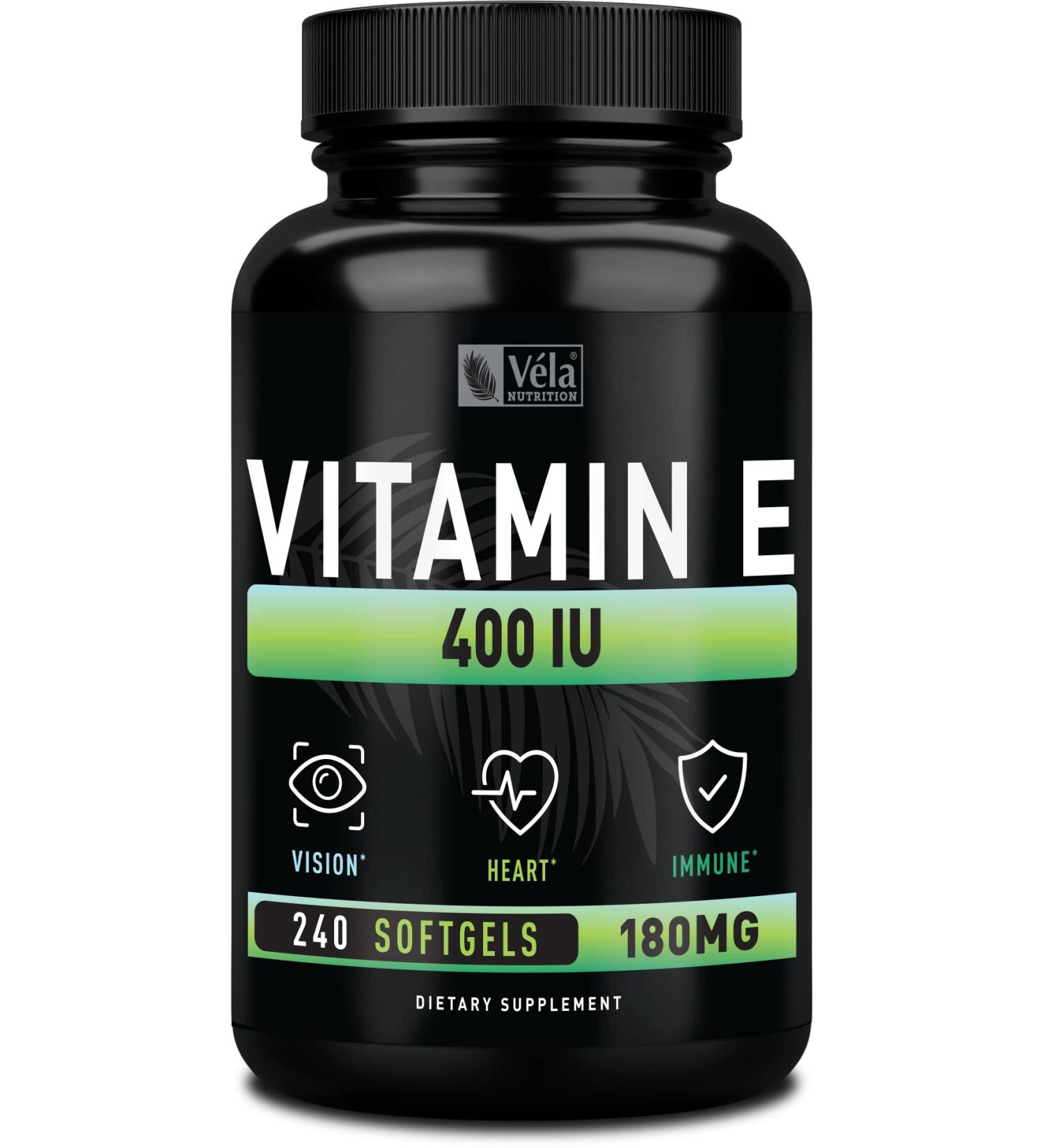 Vitamin E Softgels (400 IU) 240ct - Immune Health & Antioxidant Support - 240 Day Supply - Buy Online on GoSupps.com