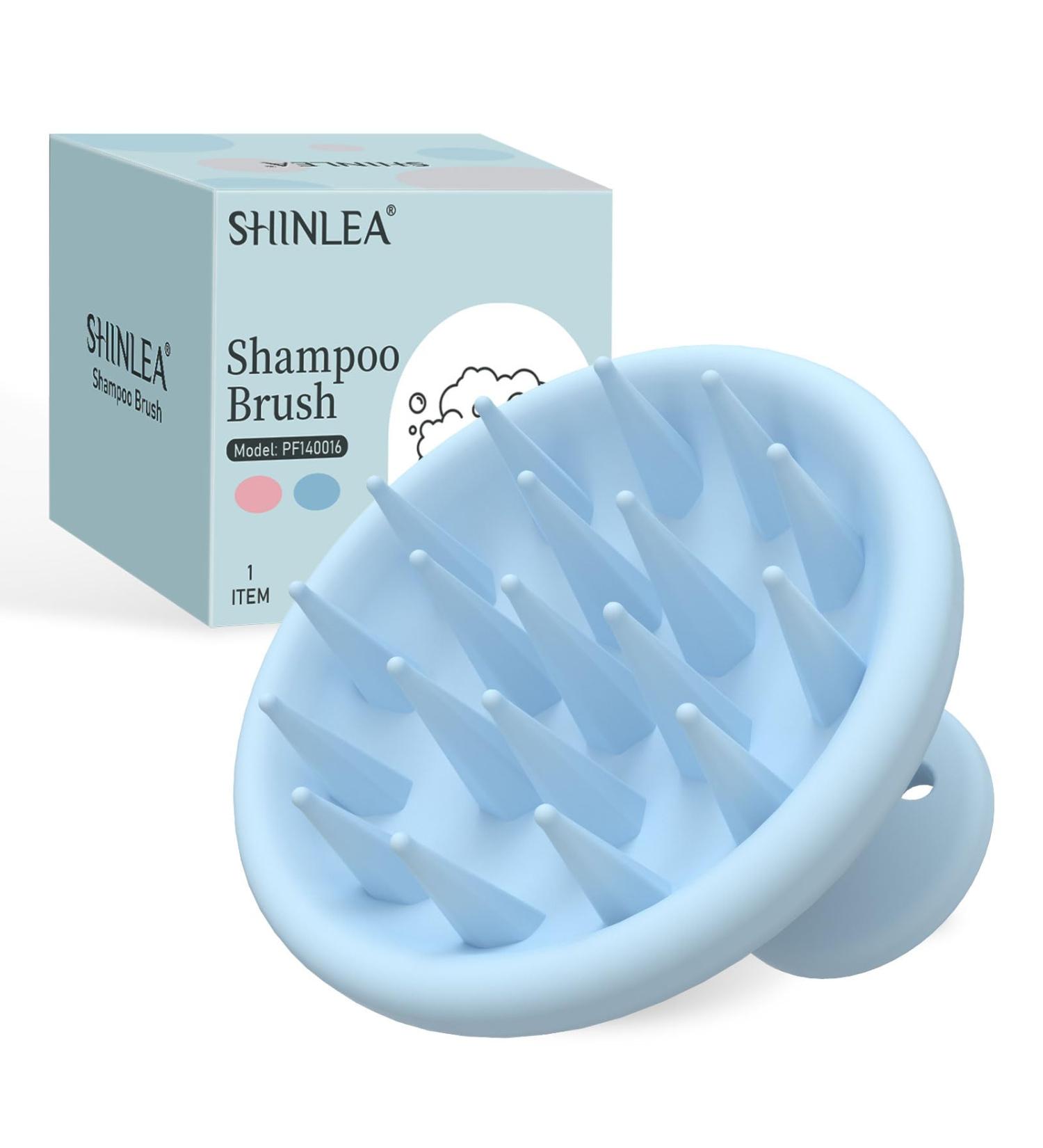 Shinlea Scalp Massage Brush - Soft Silicone Shampoo Brush for Hair Growth Dandruff Relief & Head Massage - Wet & Dry Use - Blue - Buy Online on GoSupps.com
