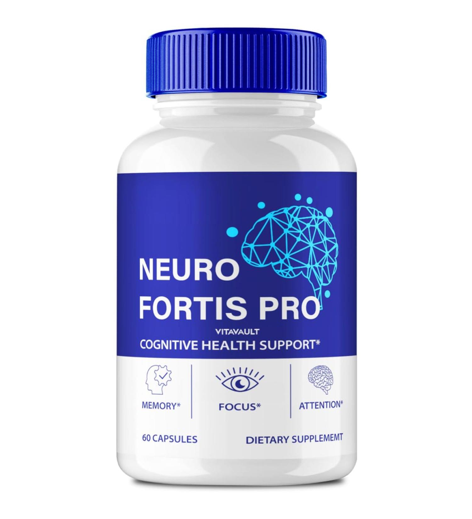 Neuro Fortis Pro Brain Supplement - Neuro Fortis Pro Official Formula - NeuroFortis Pro Extra Strength with Ginkgo Biloba Extract Siberian Ginseng Extract - NeuroFortisPro Reviews (60 Capsules) - Buy Online on GoSupps.com
