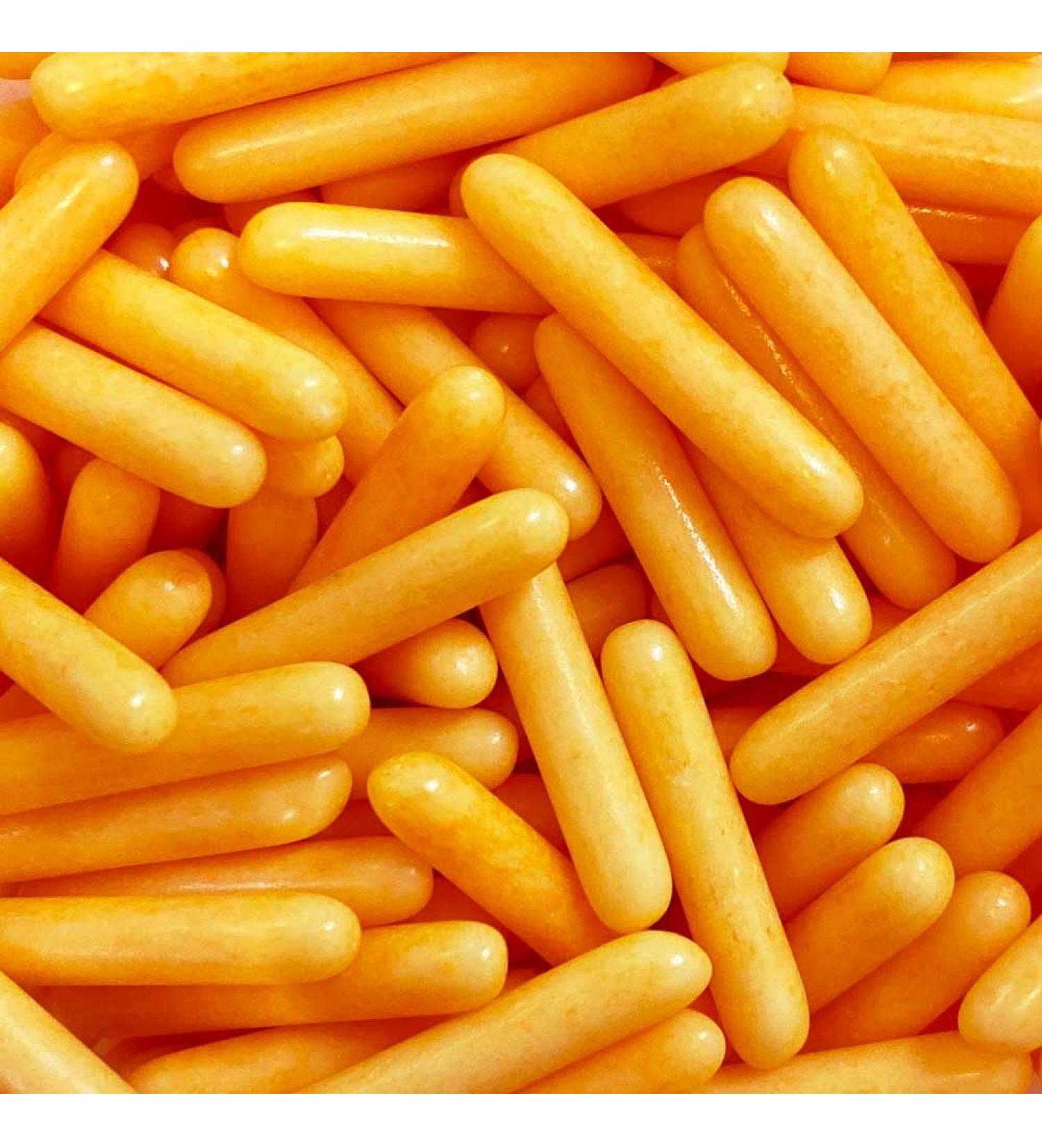 A Pinch Of - Macaroni Rods - Orange Halloween Cake Topper Sprinkles - 25g Edible Polished Cupcake Decorations - Party Sprinkles Ideal For Halloween Themed Cakes and Bakes - Buy Online on GoSupps.com