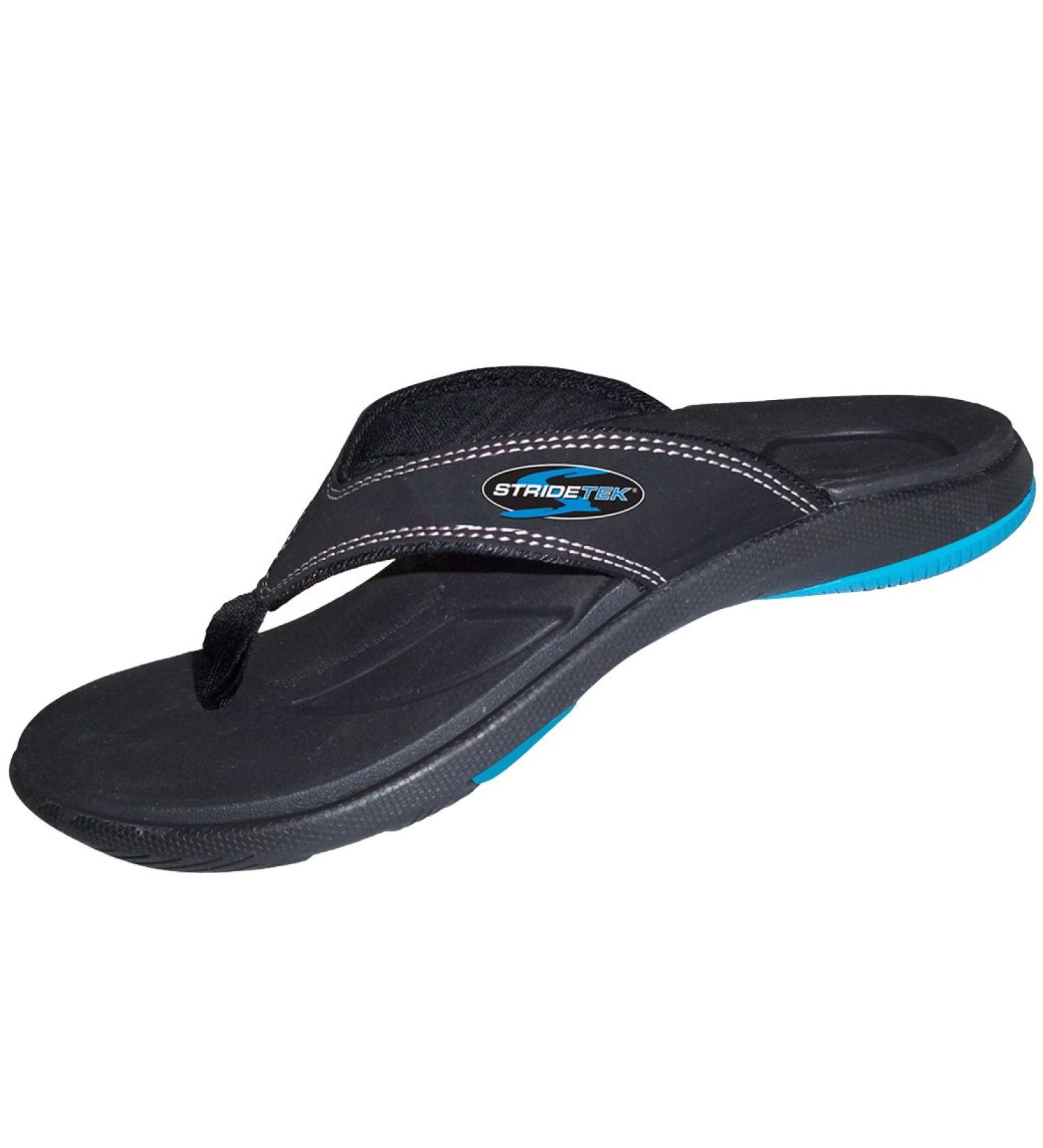 Stridetek Flipthotics Orthotic Sandals - Arch Support, Metatarsal Riser, Heel Cup - 5.5 Women/4.5 Men - Prevent Foot Pain - Buy Online on GoSupps.com