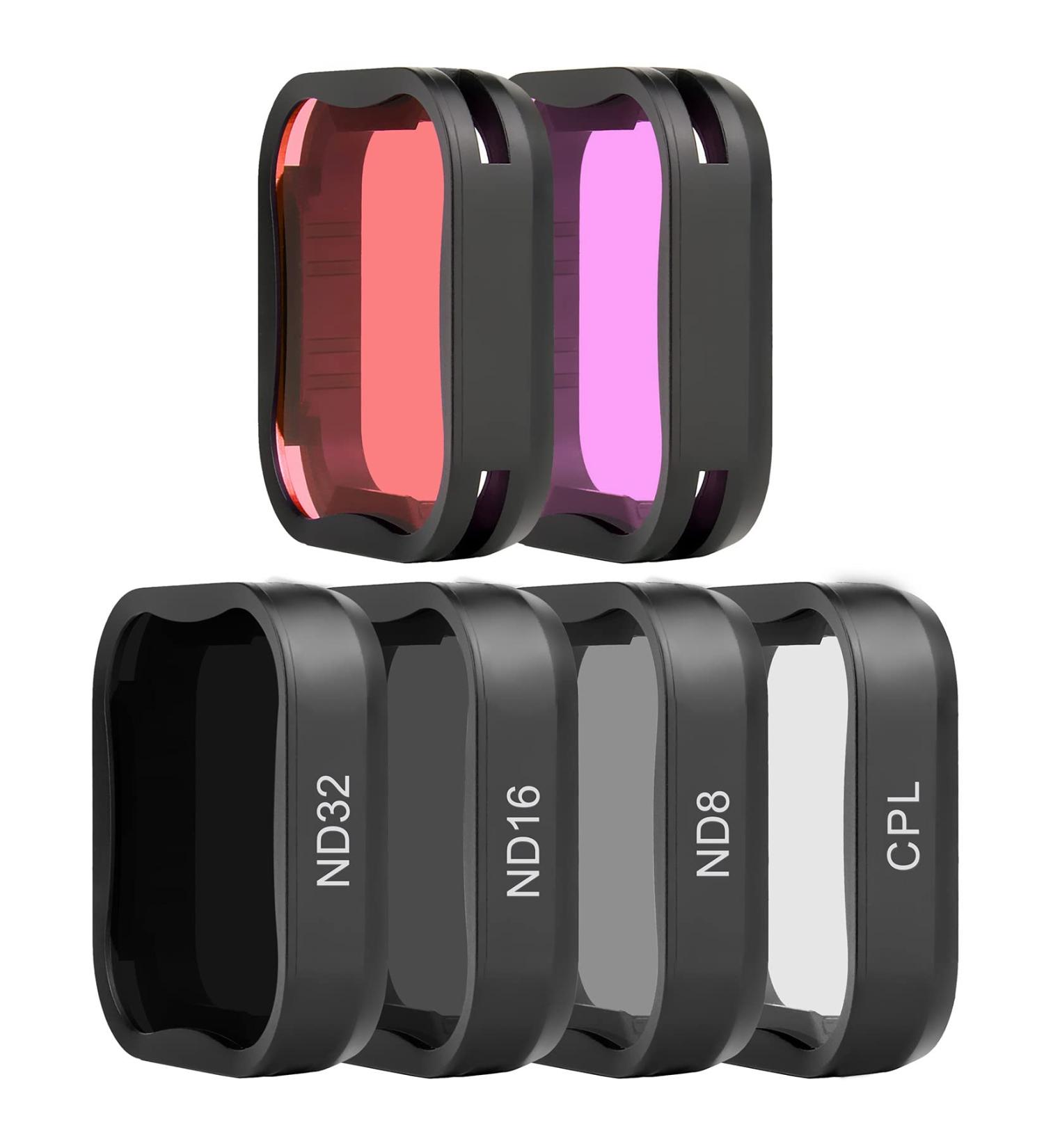 SOONSUN 6-Pack Lens Filter Kit for GoPro Hero 5 6 7 Black - ND8 ND16 ND32 CPL Light Red Magenta Filters - Dive and Polarizing Filters Set - Buy Online on GoSupps.com
