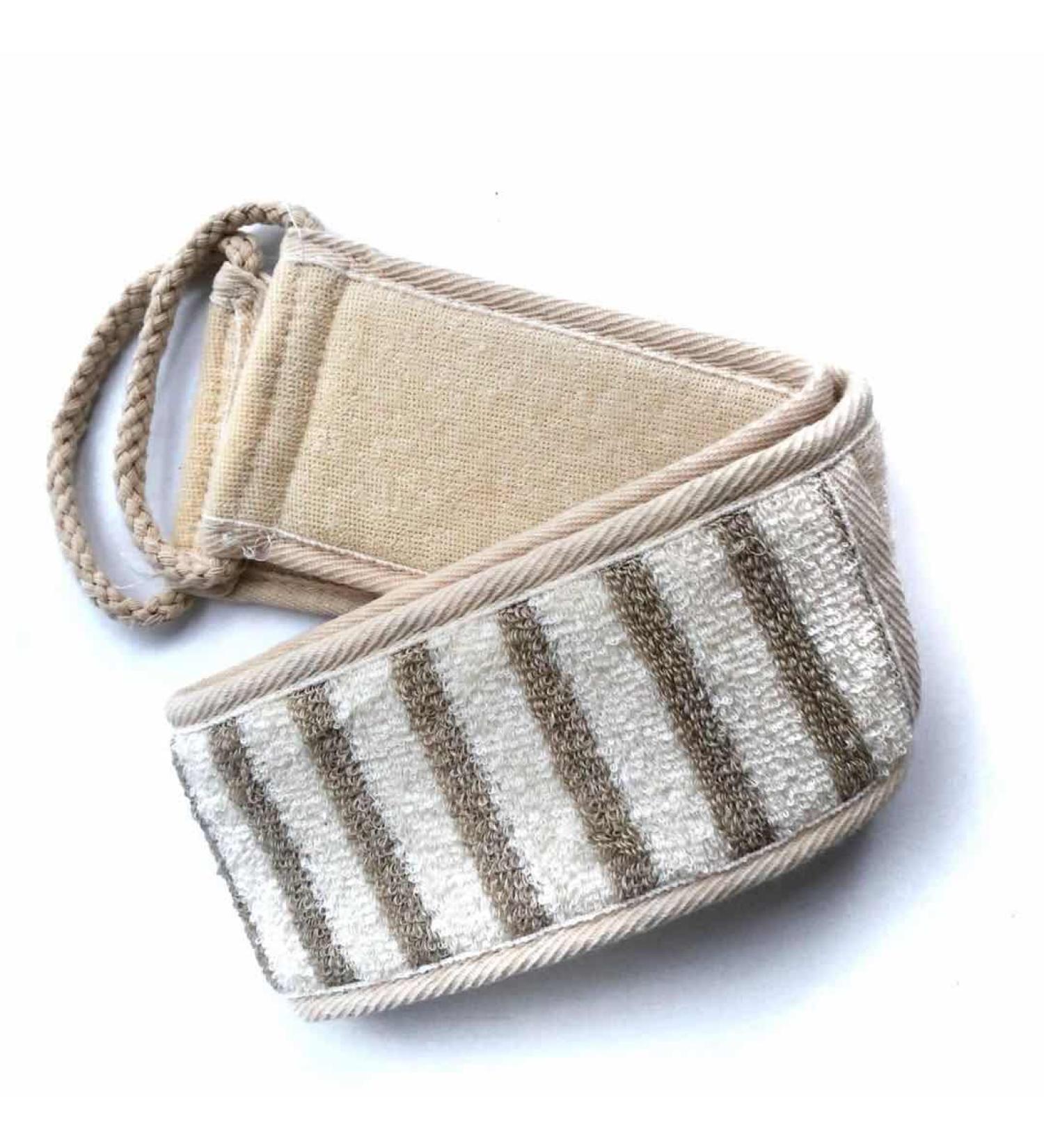 Exfoliating Body Wash Belt - Shower Scrubber for Men and Women - Natural Loofah Back Acne Cleaner - Buy Online on GoSupps.com