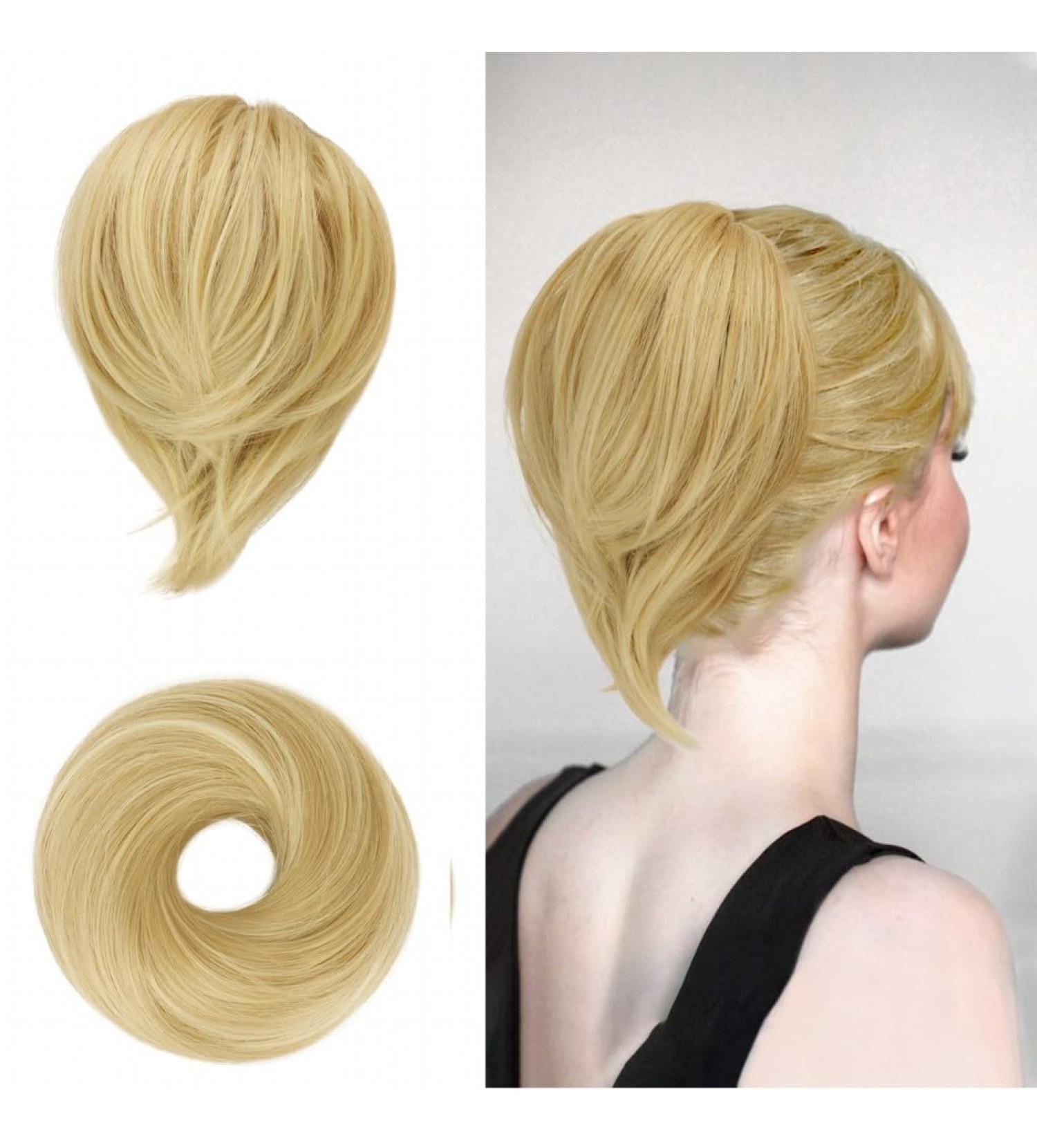 BARSDAR HAARDIC Hair Extensions - Short Synthetic Ponytail Roll | 24T613# Light Blonde Mix Hair Jewelry for Women - Buy Online on GoSupps.com