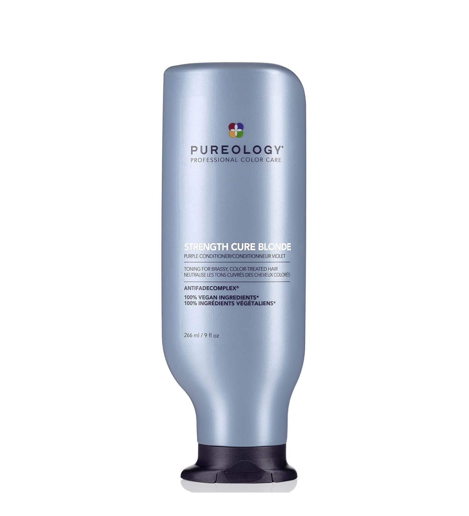 Pureology Strength Cure Blonde Purple Conditioner - 9 Fl Oz | For Blonde & Lightened Hair | Strengthens, Fights Brass | Sulfate-Free & Vegan - Buy Online on GoSupps.com