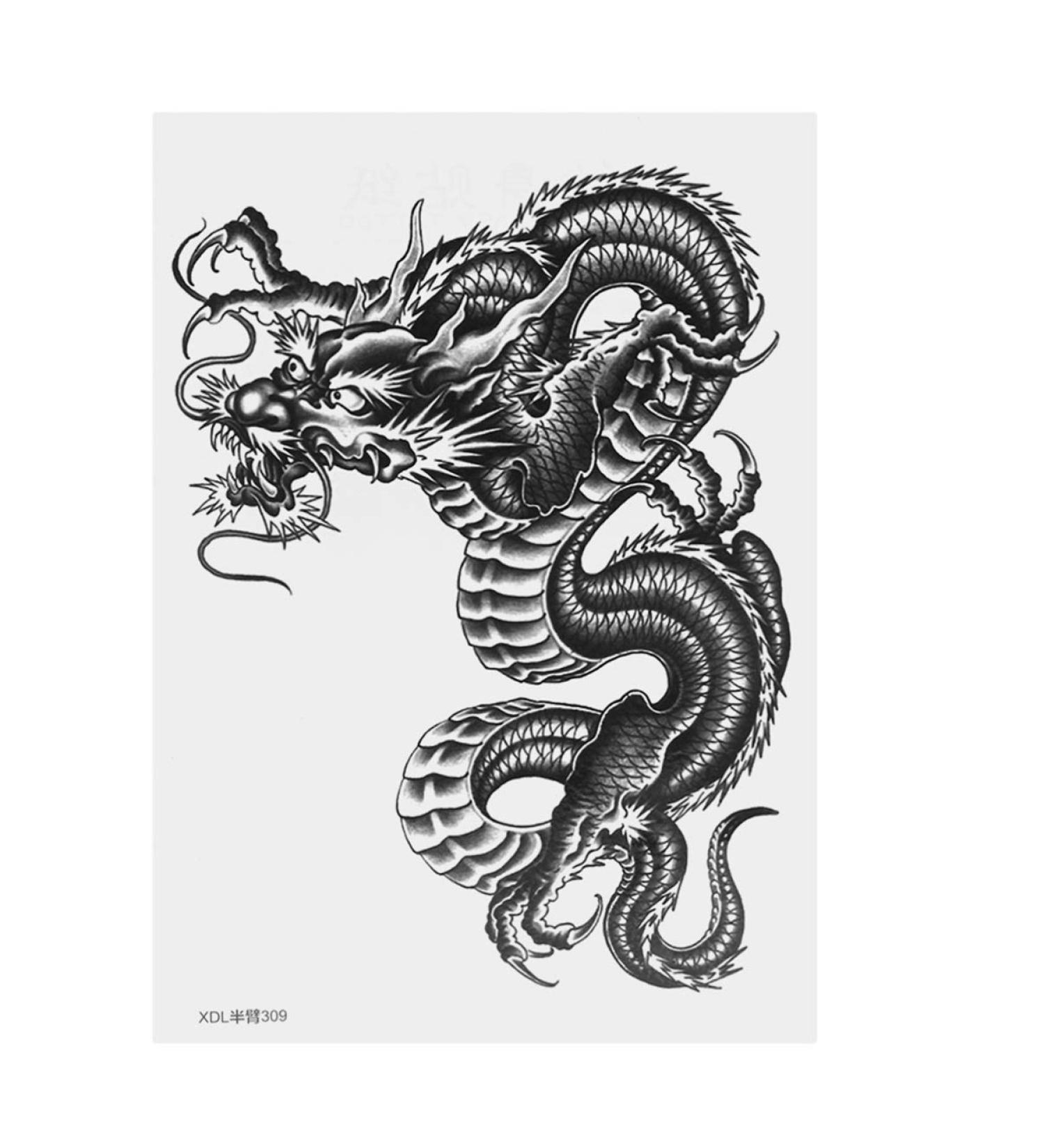 Realistic Dragon Temporary Tattoo Sleeve Stickers - Waterproof & Large | Men and Women - Buy Online on GoSupps.com