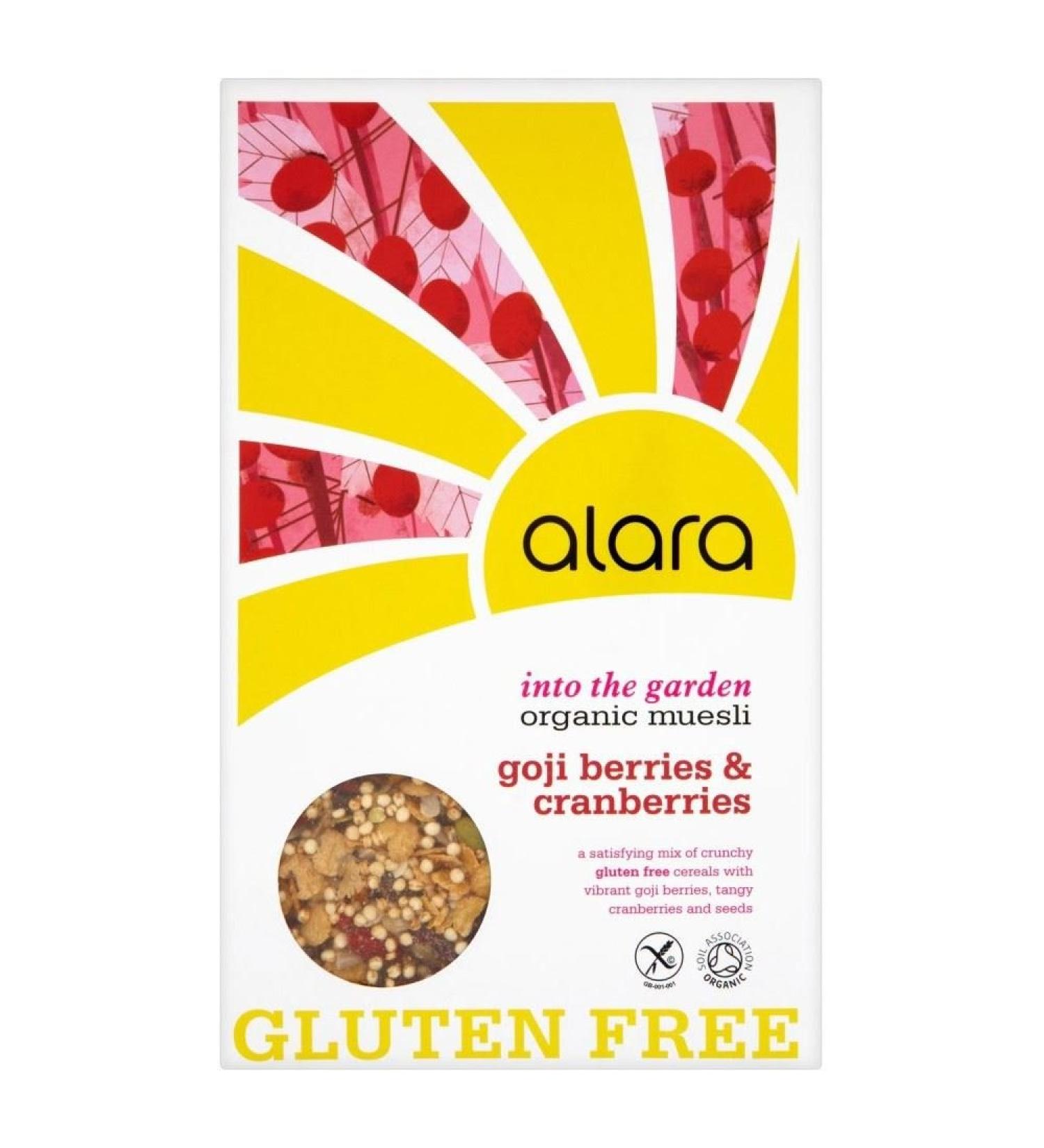 Gluten Organique Alara Gratuit Avec Des Baies De Goji Et Canneberges Muesli Organique (650G)