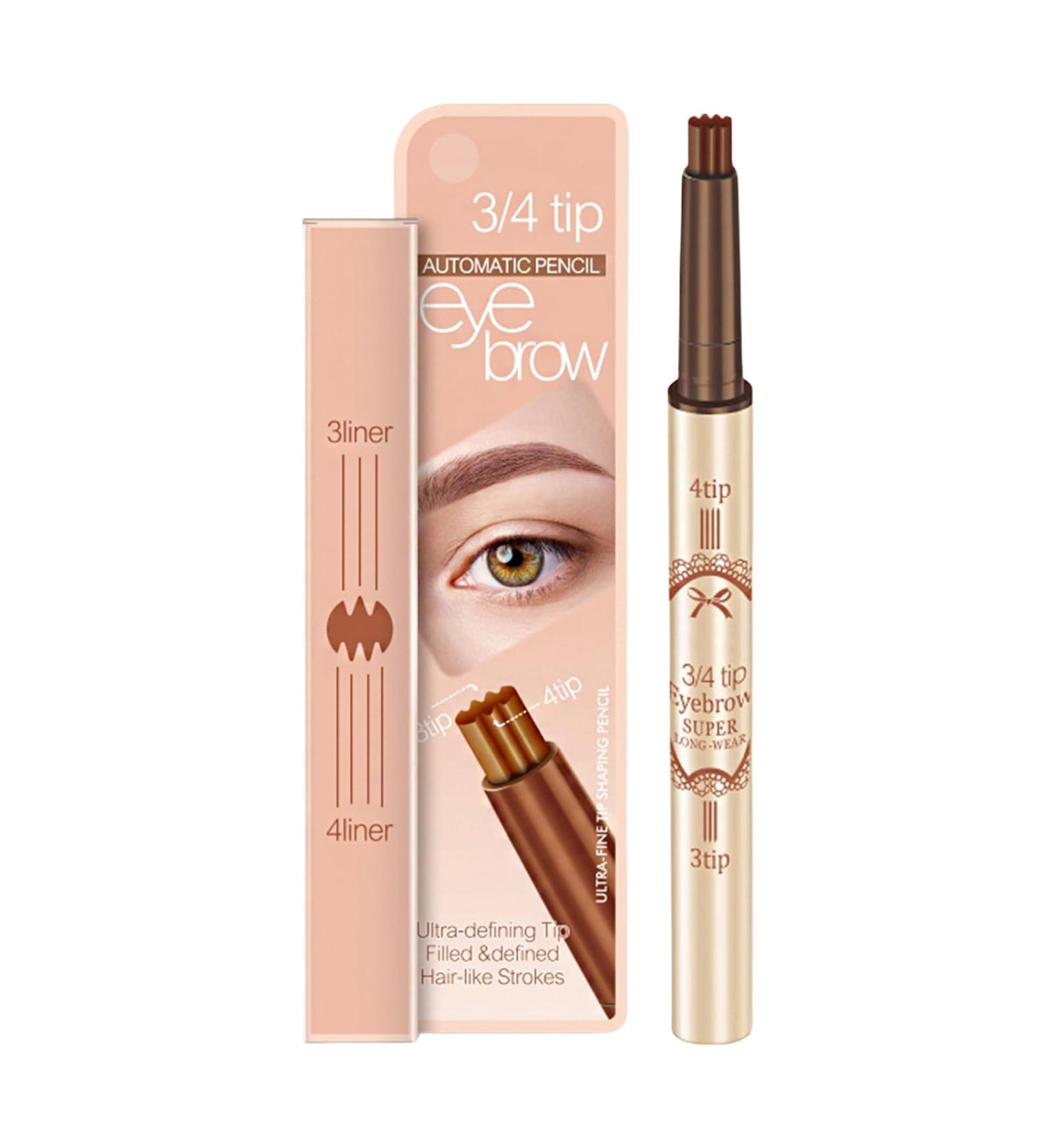 Microblade Eyebrow Waterproof Eyebrow | Eyebrow Makeup with Natural-Looking Microblading Eye Brow Pencil with -4 Tip for Mother Makeup Lover Pochy Dark Brown - Buy Online on GoSupps.com