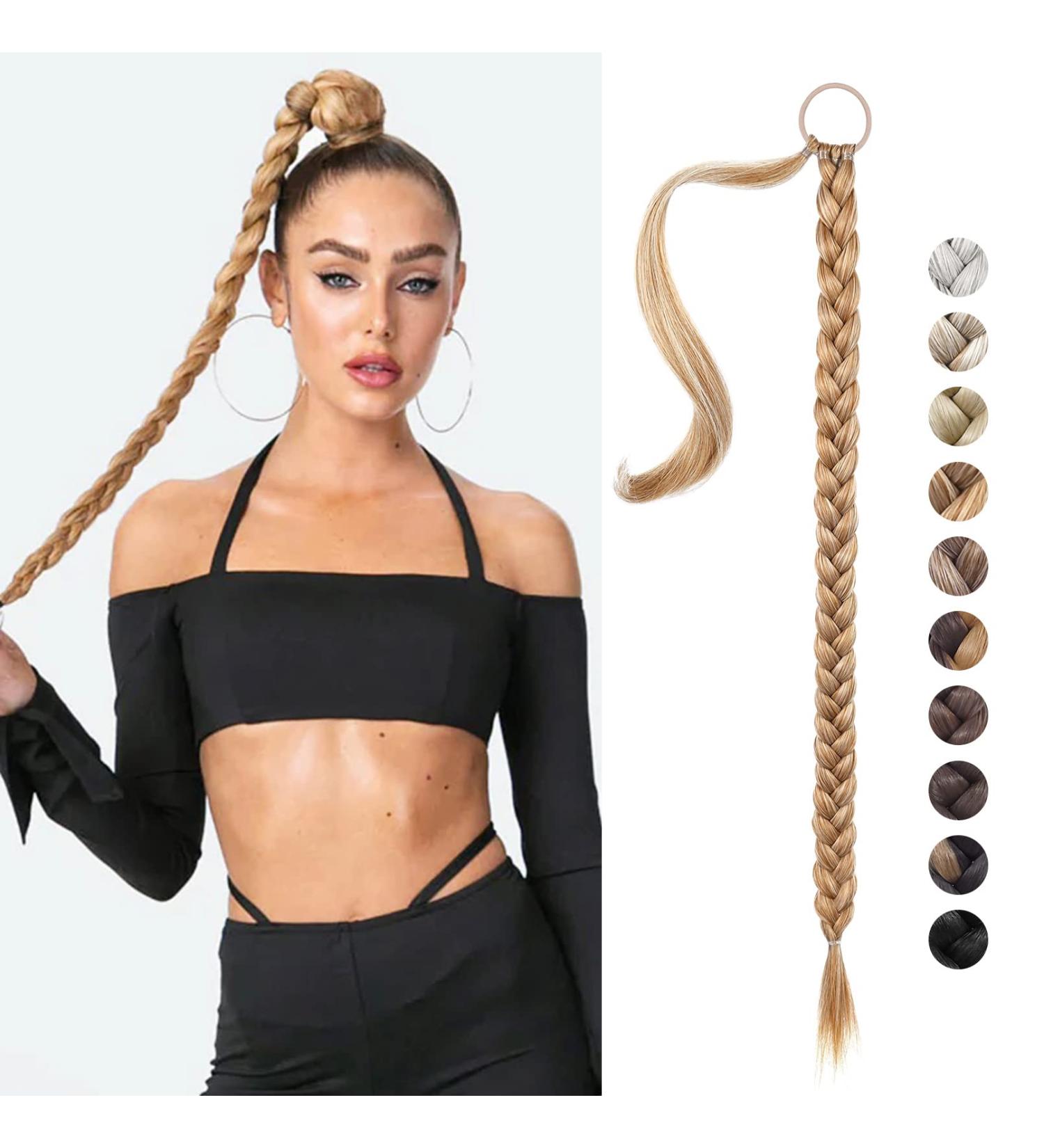 REECHO DIY Braid Ponytail Extension 34 - Strawberry Blonde 180g | Natural Synthetic Hairpieces for Women - Buy Online on GoSupps.com