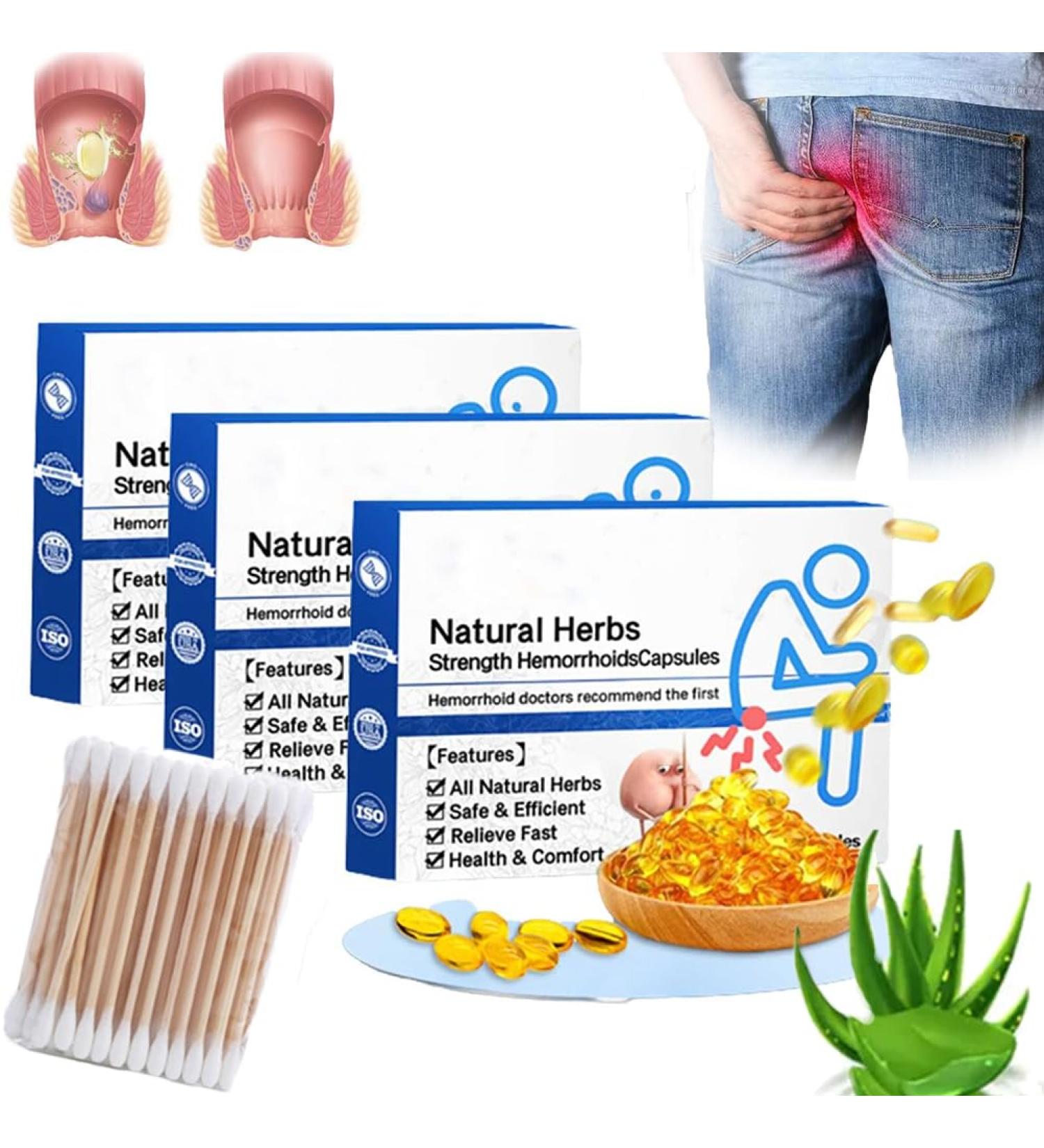 MSOWINRY Heca Natural Herbal Strength Hemorrhoid Relief Capsules - 3PCS - Buy Online on GoSupps.com