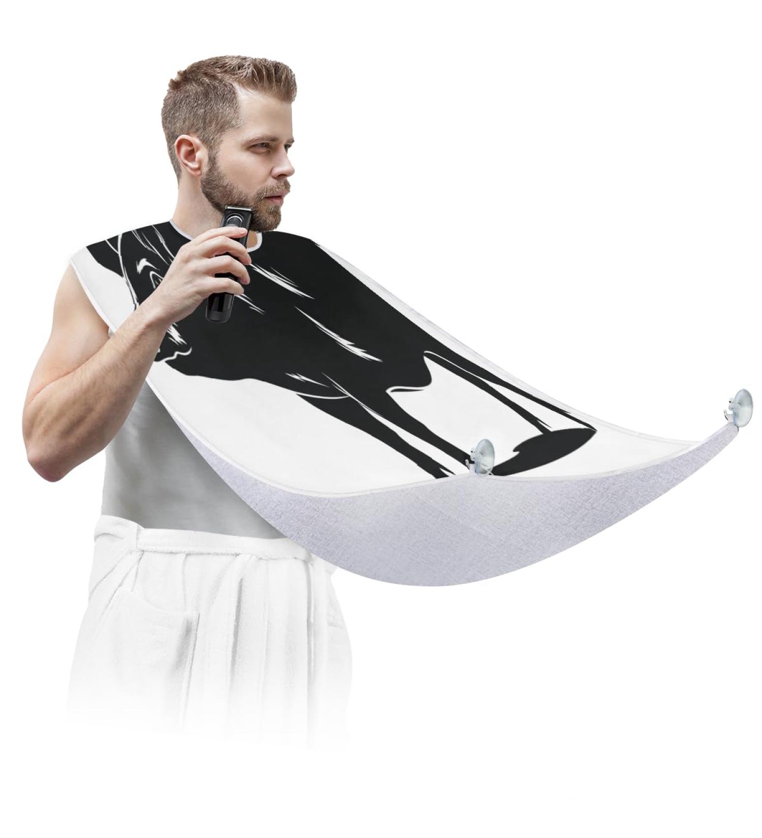Black Pig Beard Bib Apron - Ultimate Beard Hair Catcher for Men | Perfect Father's Day Anniversary & Christmas Gift for Dad or Husband - Buy Online on GoSupps.com