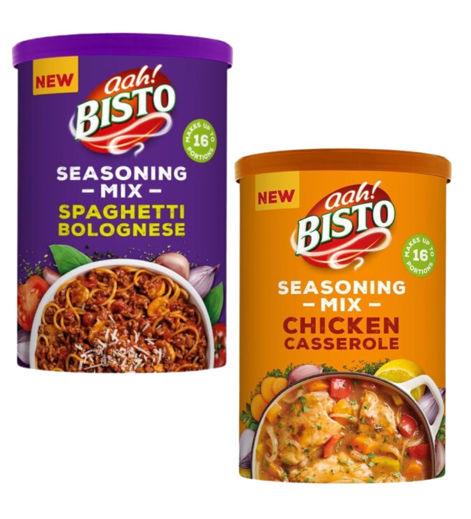 Spaghetti Bolognese Seasoning Mix 170g with Chicken Casserole Seasoning Mix 170g - Bundle Consisting of Bisto x2 Pack - Buy Online on GoSupps.com