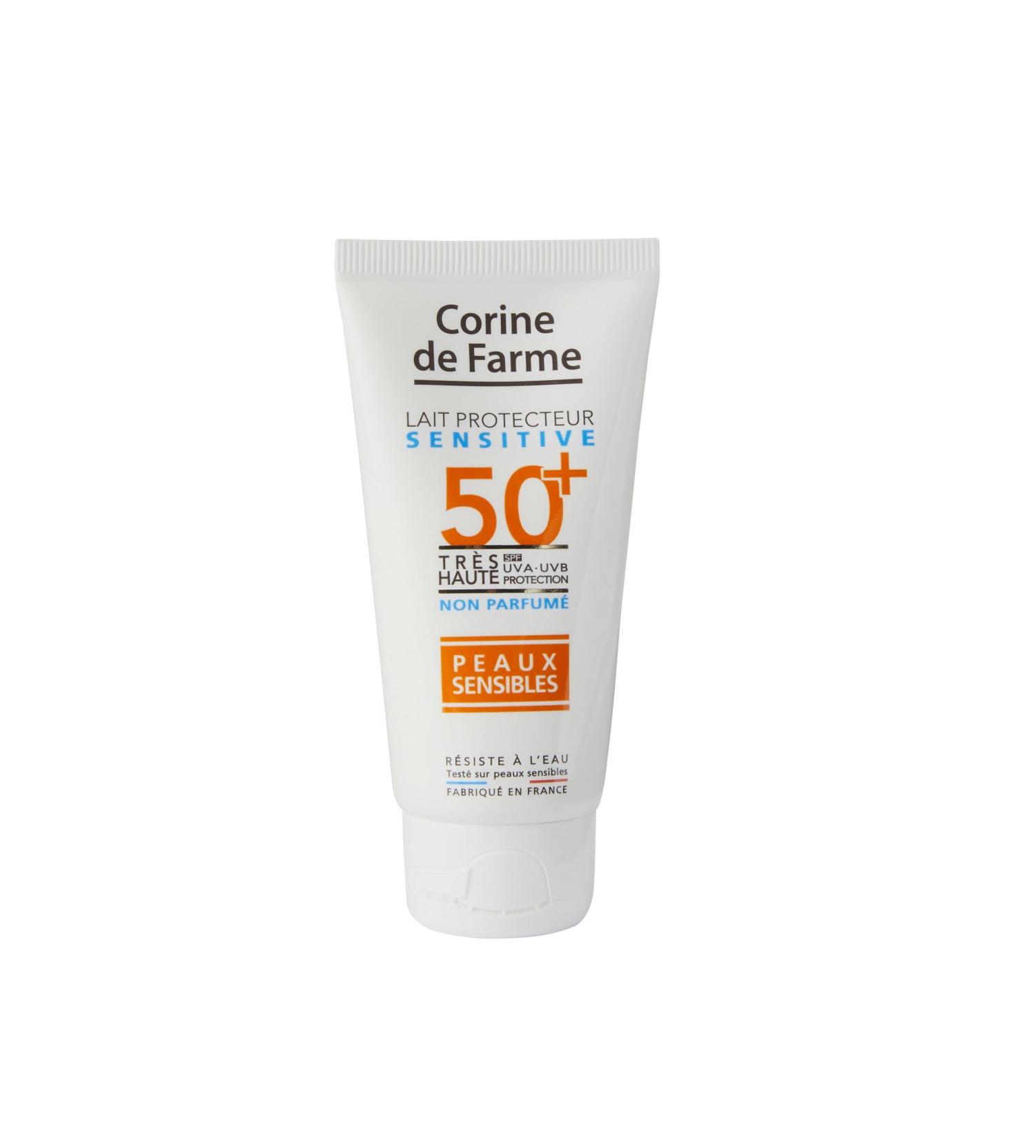 Corine de Farme - Sensitive Protective Milk SPF50+ - Very High UVA & UVB Protection - Sensitive Skin - Water Resistant - Made - Buy Online on GoSupps.com