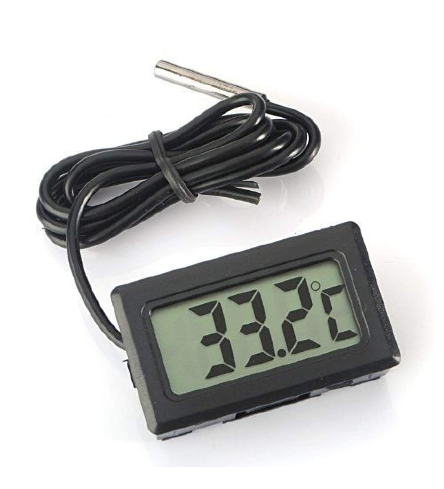 Eidyer Digital LCD Thermometer Temperature Monitor with External Waterproof Probe for Refrigerator Aquarium FishTank Water Temperature Thermodetector -Black 4.8cm 2.8cm 1.5cm - Buy Online on GoSupps.com