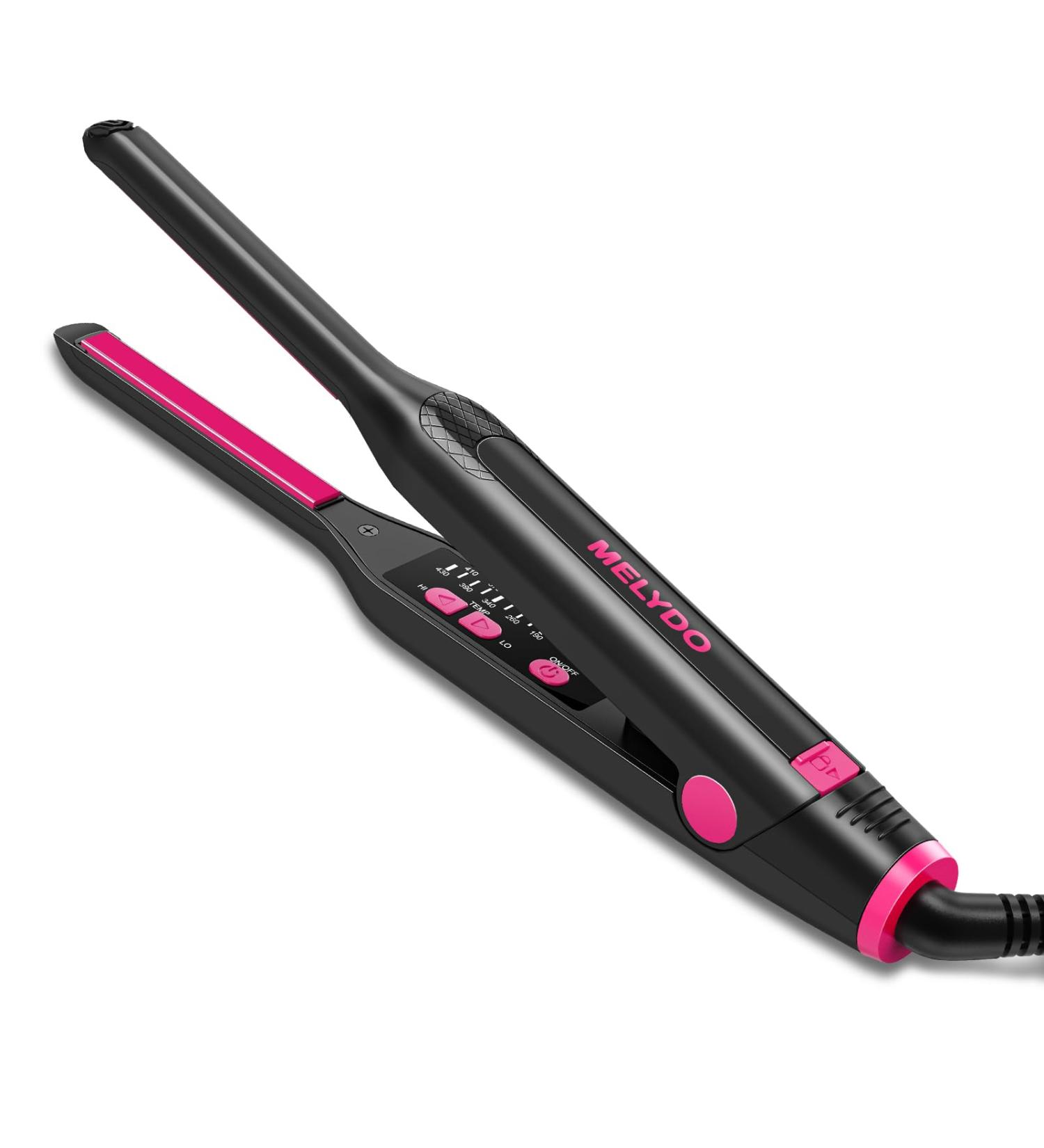 Small Flat Iron for Short Hair | 3/10 Mini Hair Straightener with Adjustable Temp | Ideal for Edges Pixie Cuts & Bangs | Tiny Flat Iron with Auto Shut Off - Buy Online on GoSupps.com